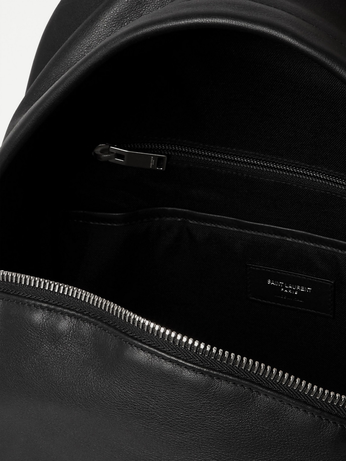 Shop Saint Laurent City Leather Backpack In Black