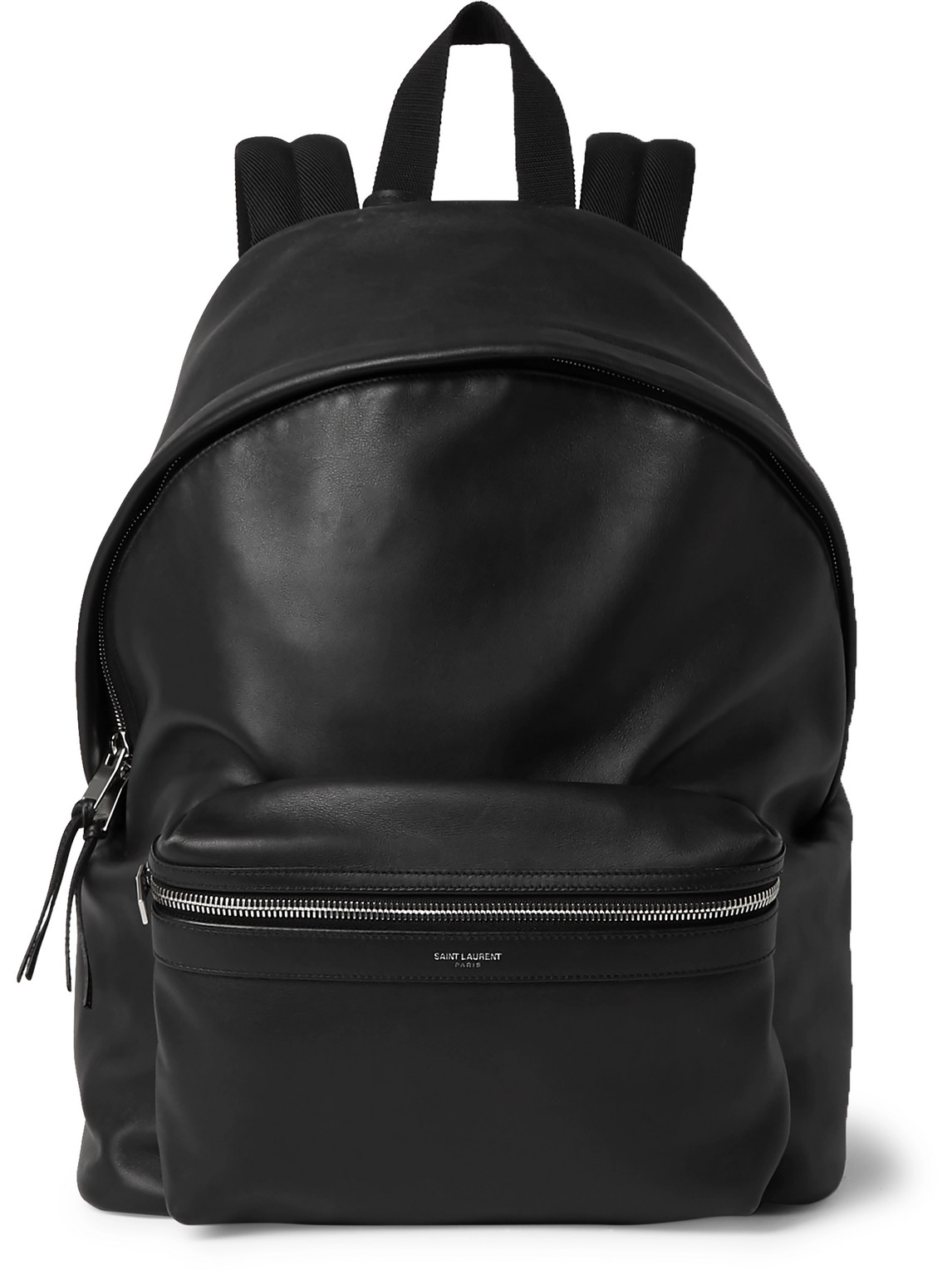 Saint Laurent City Leather Backpack In Black