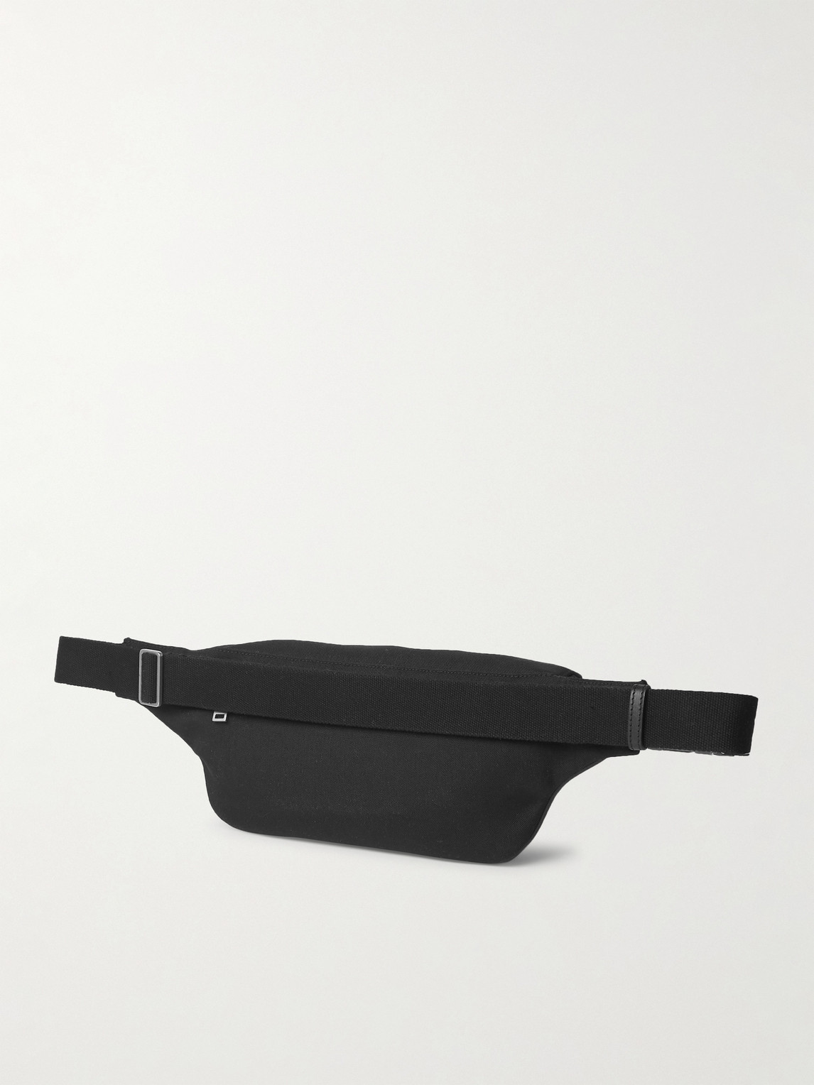 Shop Saint Laurent Leather-trimmed Canvas Belt Bag In Black