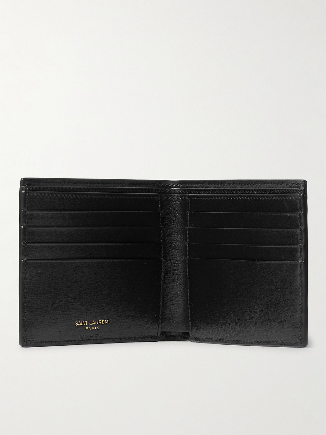 SAINT LAURENT - Logo-Appliquéd Leather Billfold Wallet - Men SAINT LAURENT - Logo-Appliquéd Leather Billfold Wallet - Men