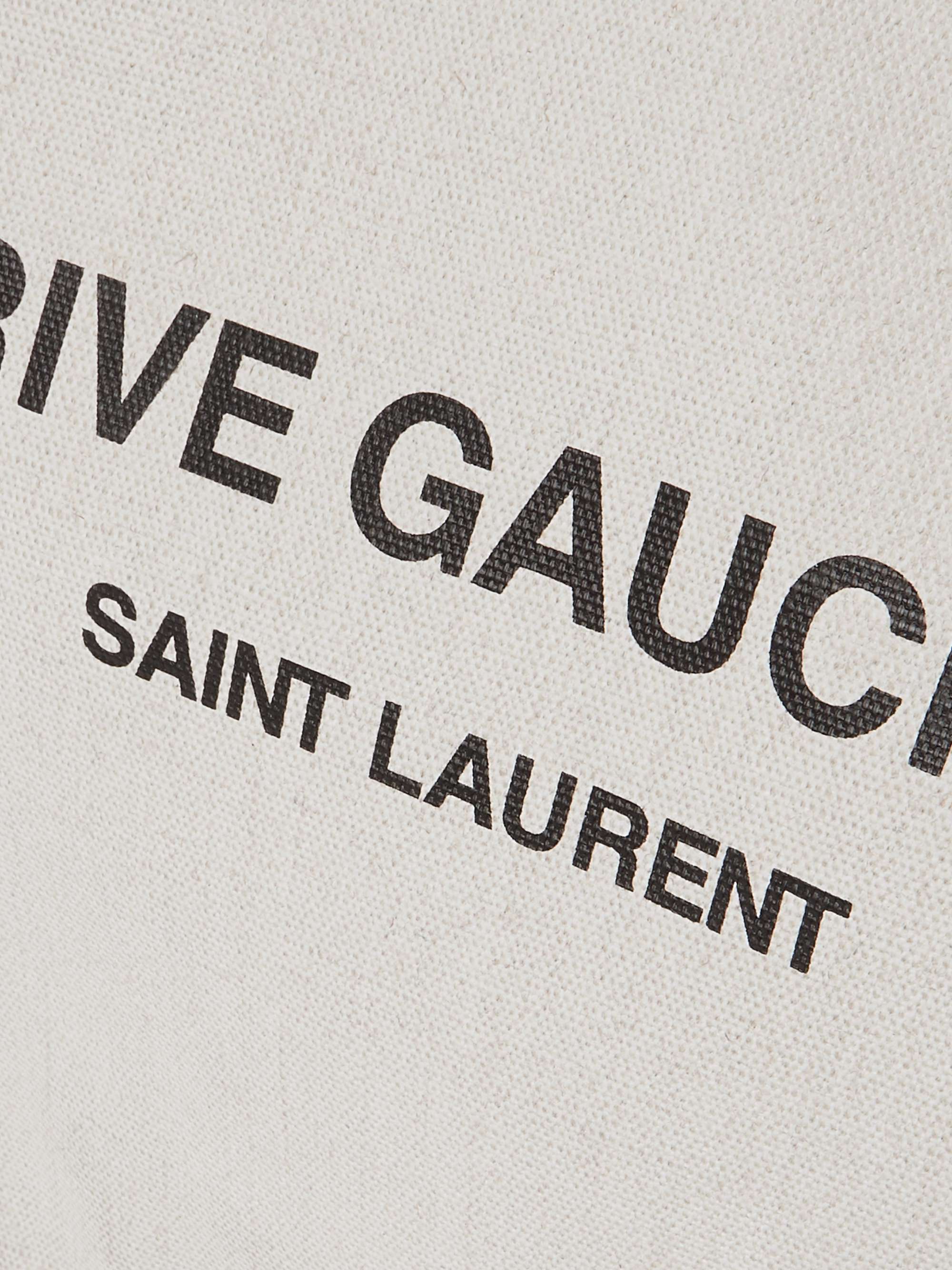 SAINT LAURENT Noe Leather-Trimmed Logo-Print Canvas Tote Bag
