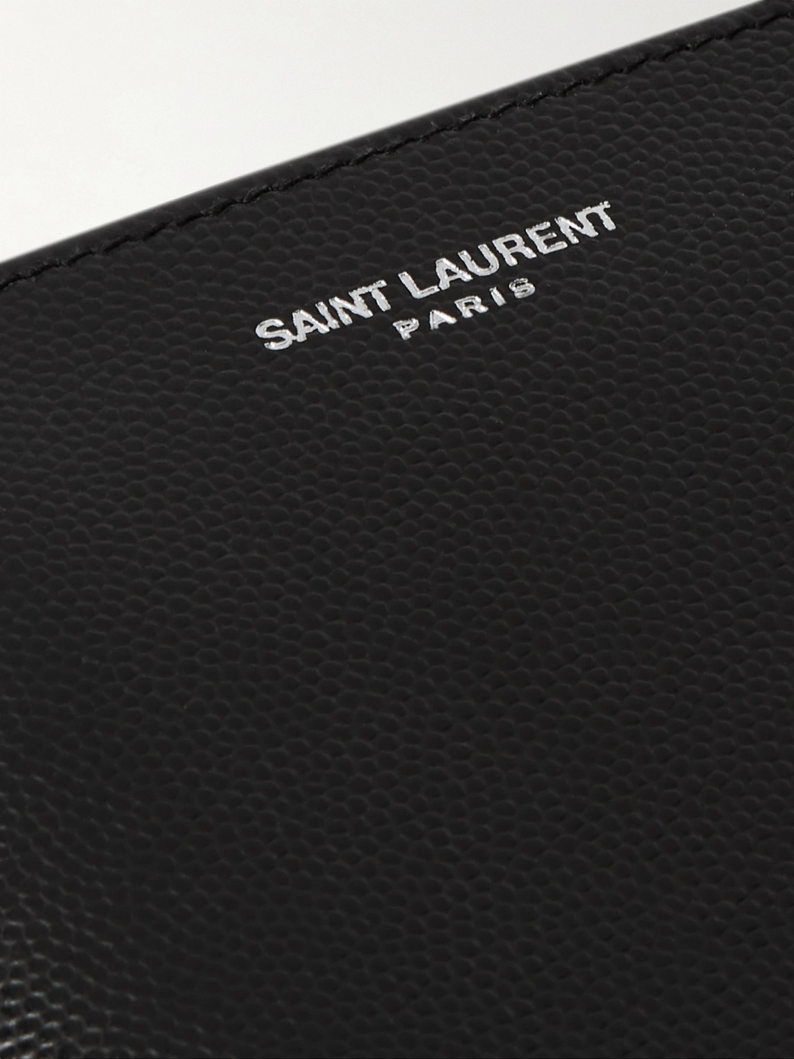  Saint Laurent - Pebble-grain Leather Billfold Wallet With Money Clip - Men - Black 