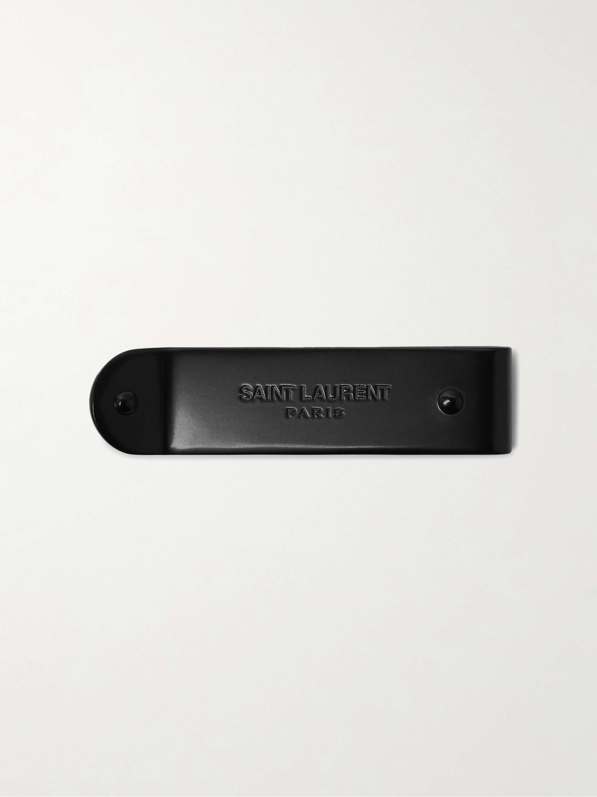 Saint Laurent Logo Engraved Money Clip - Black