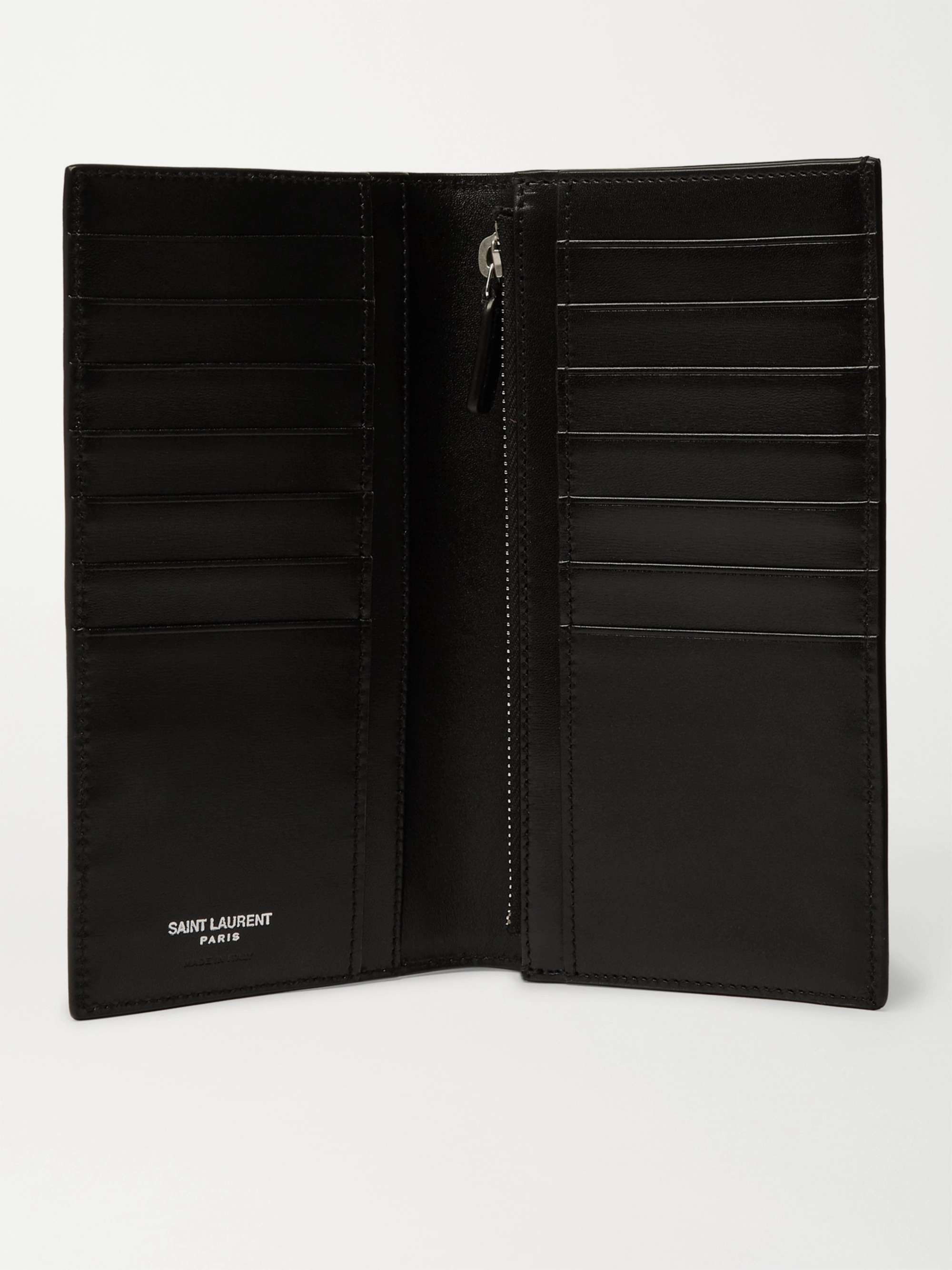 Saint Laurent Logo-Appliquéd Leather Billfold Wallet - Men - Black Wallets