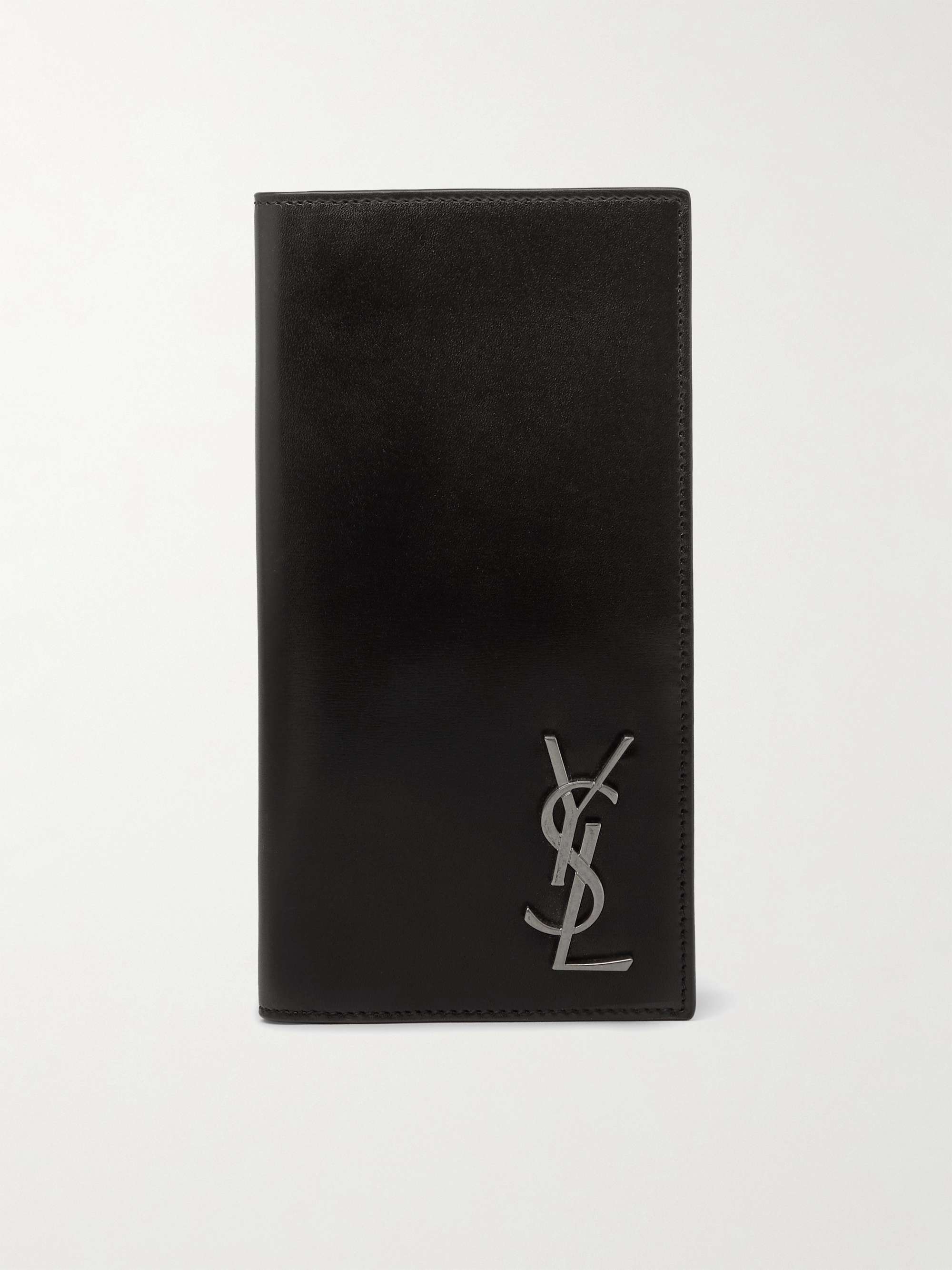 Saint Laurent Leather Wallet with Logo Men's Black | Vitkac