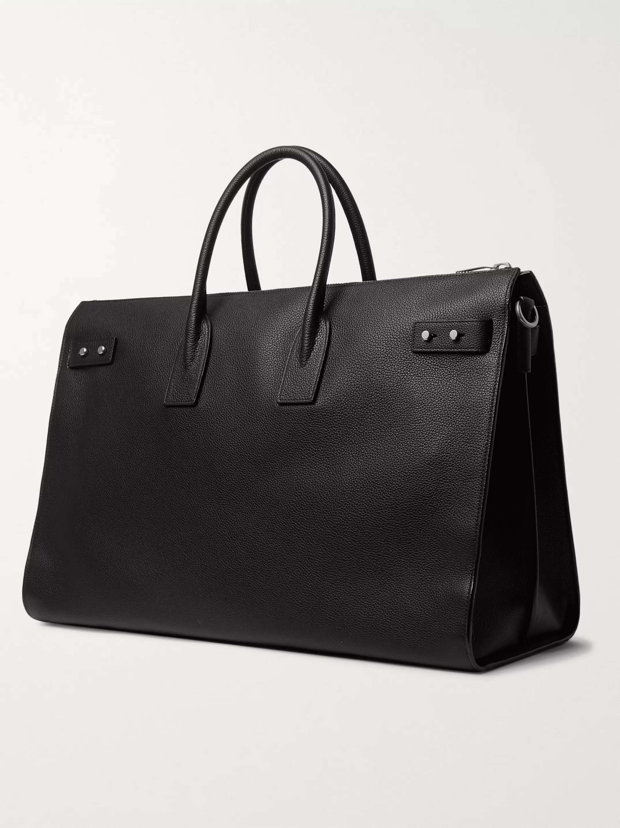 SAINT LAURENT Full-Grain Leather Holdall