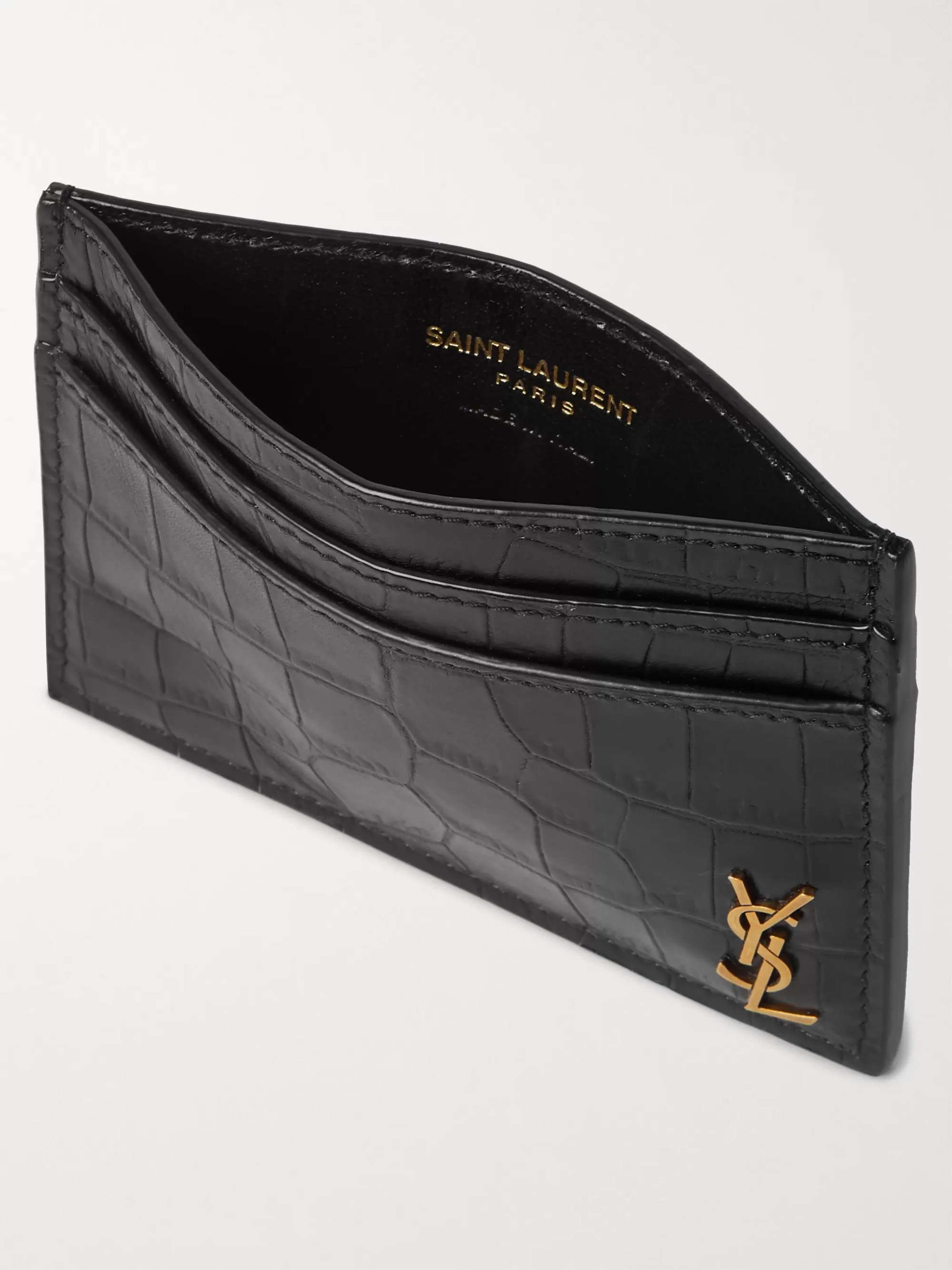 Saint Laurent Men's Logo-Appliquéd Leather Cardholder