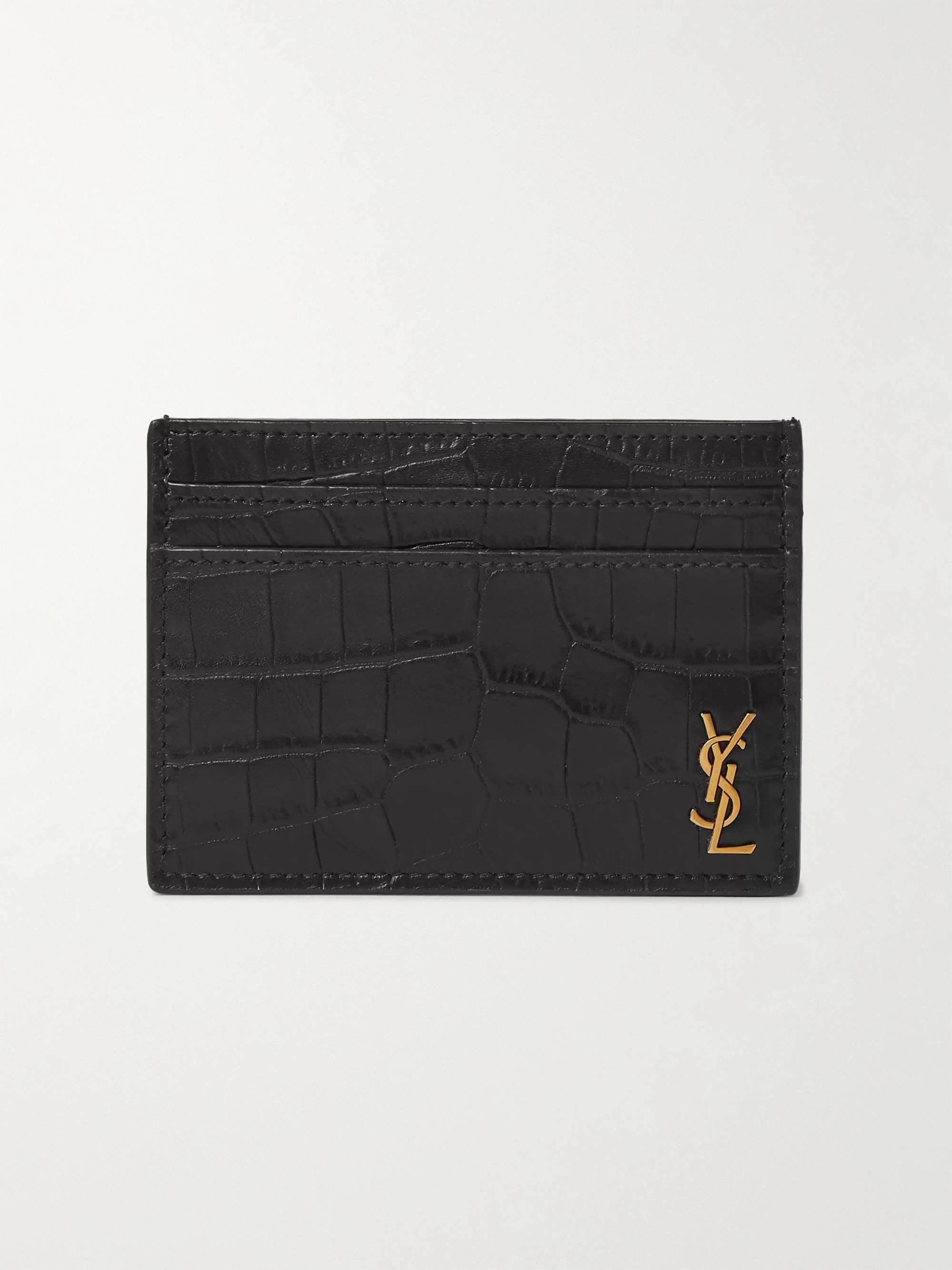 Saint Laurent Monogram Leather Card Holder