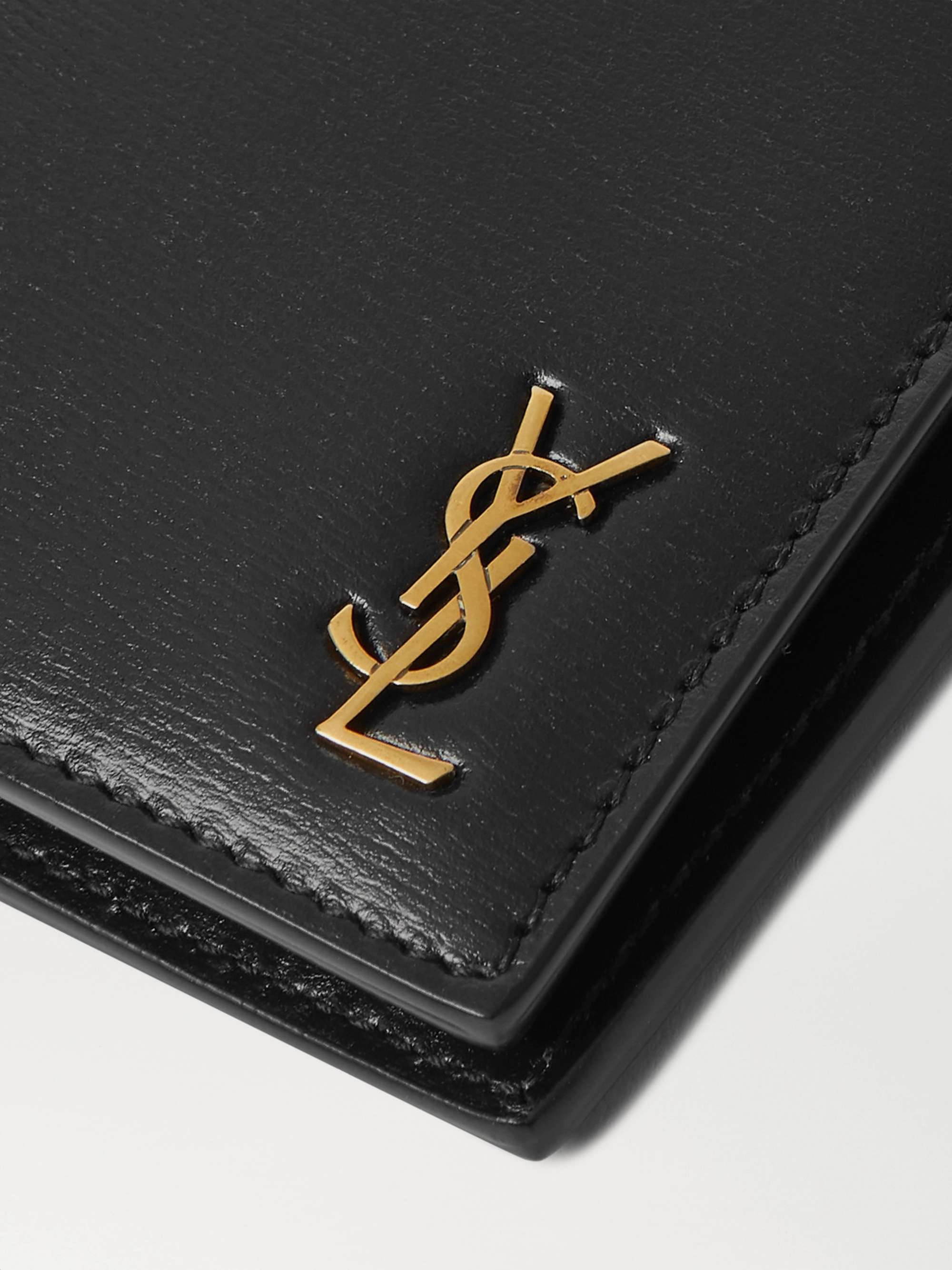 SAINT LAURENT Logo-Appliquéd Leather Billfold Wallet