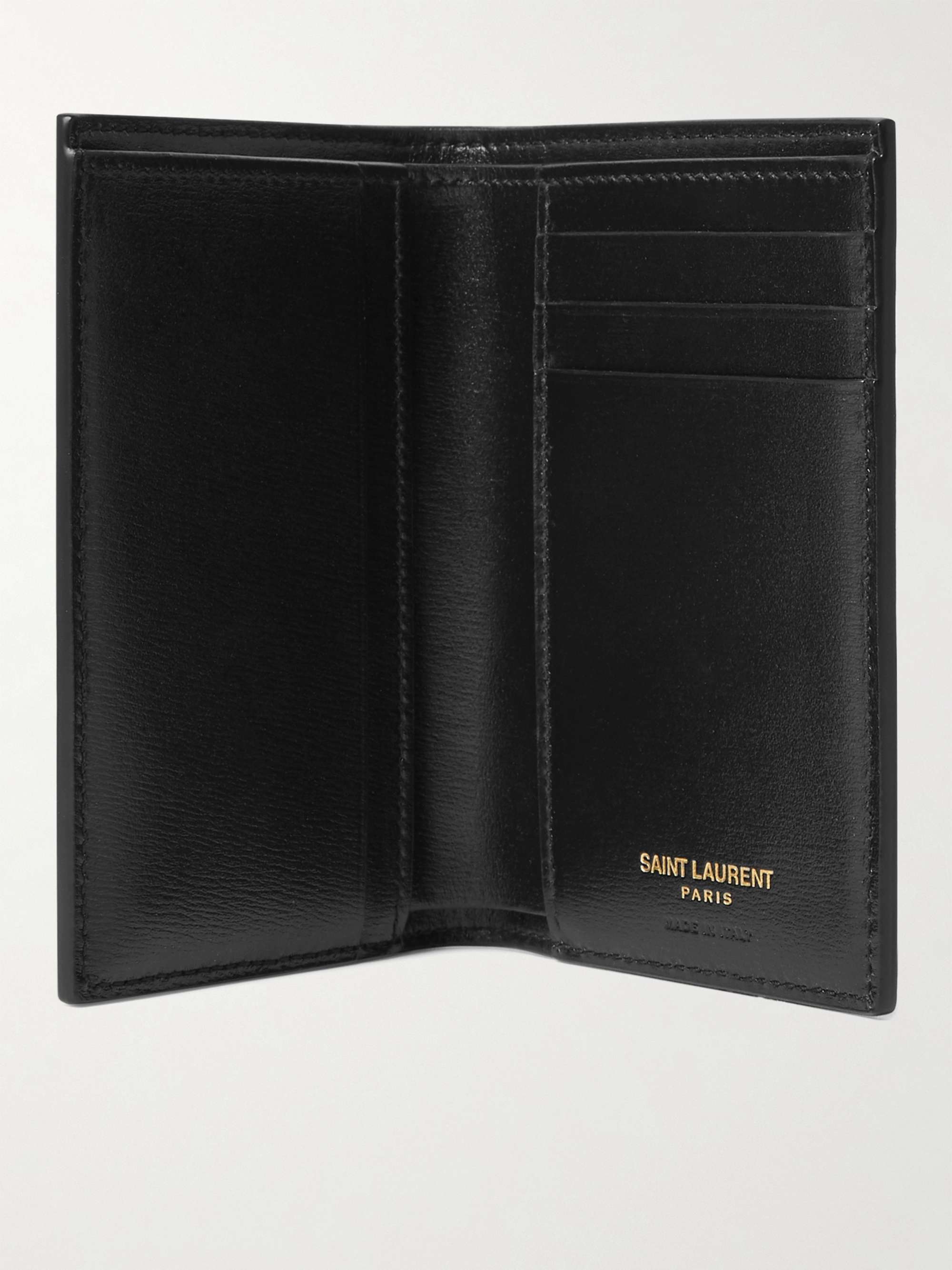 SAINT LAURENT Logo-Appliquéd Leather Billfold Wallet