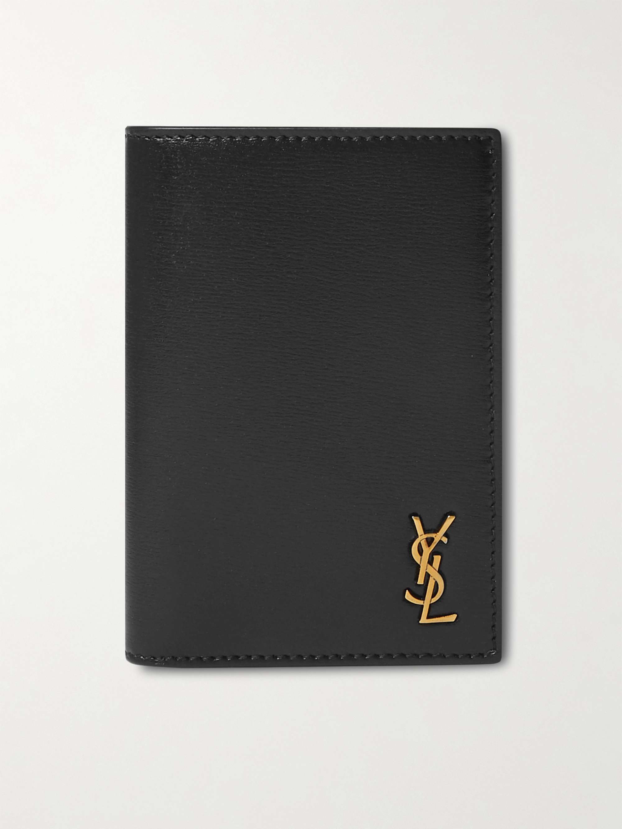 SAINT LAURENT Logo-Appliquéd Leather Billfold Wallet for Men | MR PORTER