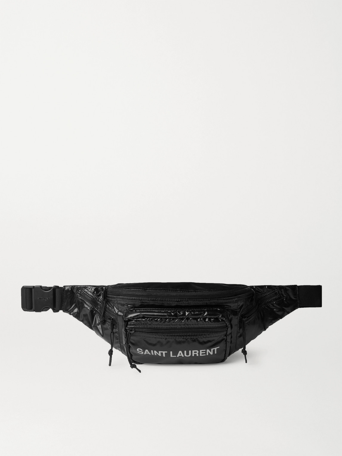 SAINT LAURENT Logo-Print Leather-Trimmed Canvas Tote Bag for Men