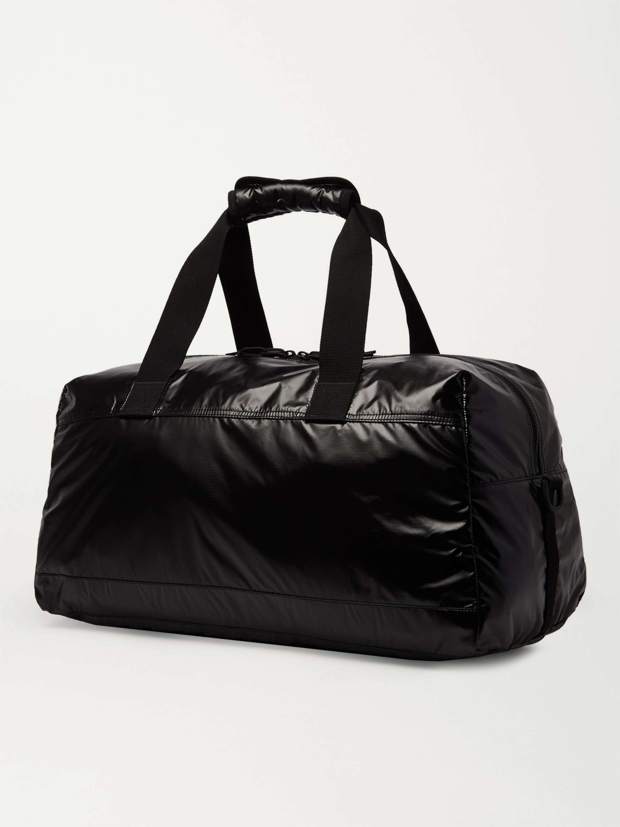 SAINT LAURENT Logo-Print Glossed-Nylon Duffle Bag