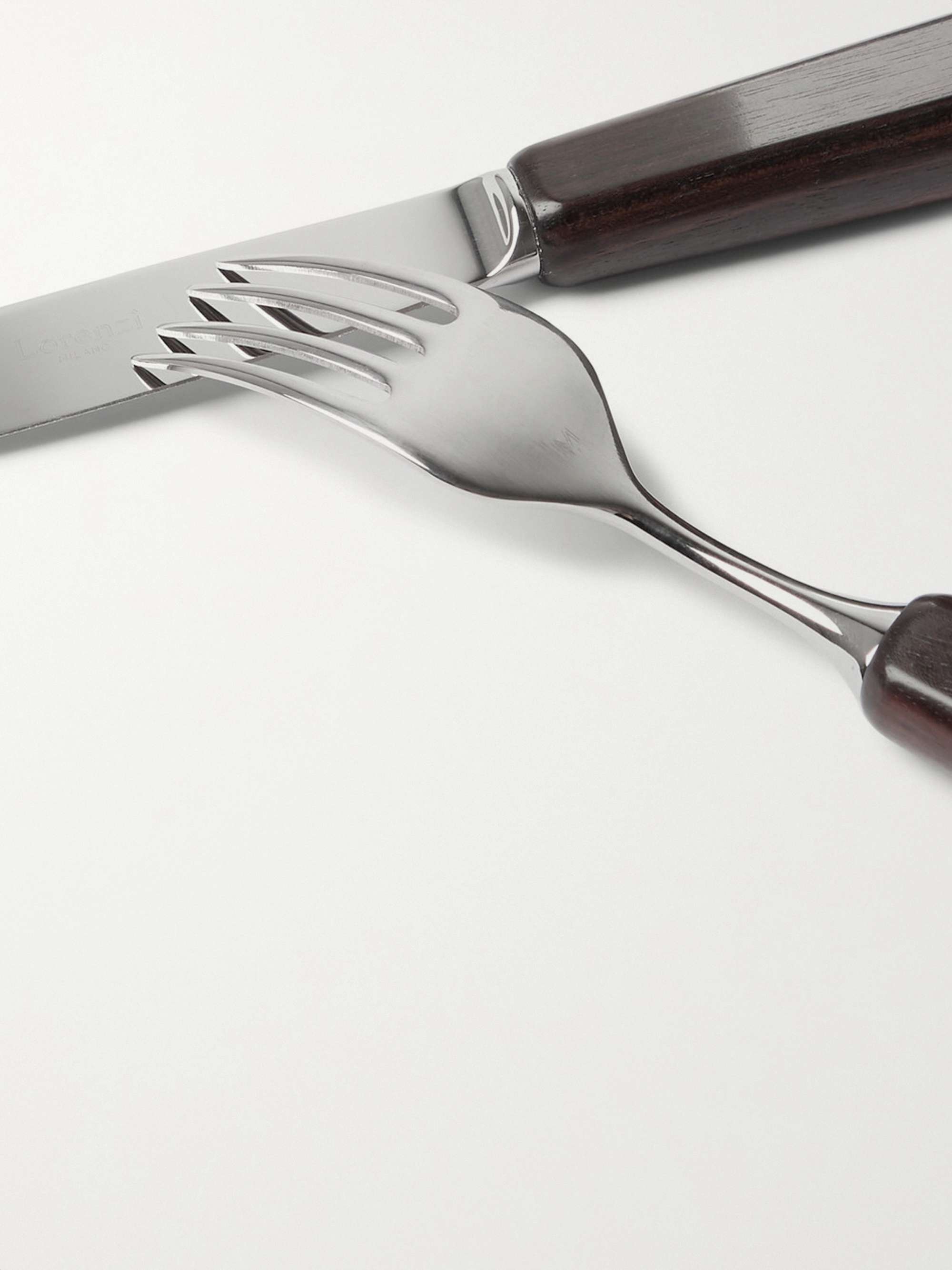 LORENZI MILANO Ebony and Chrome Garden Tableware Set
