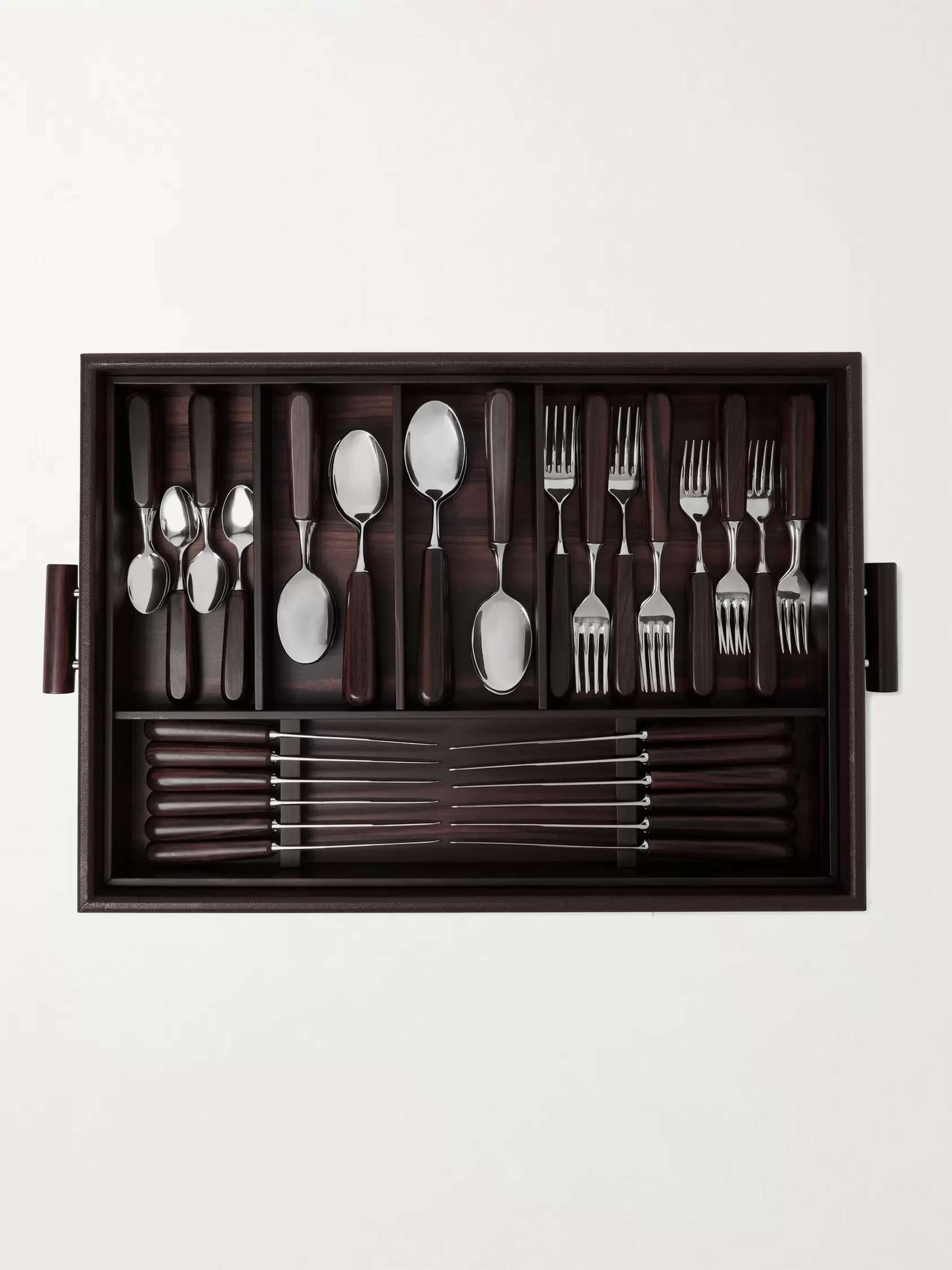 LORENZI MILANO Ebony and Chrome Garden Tableware Set