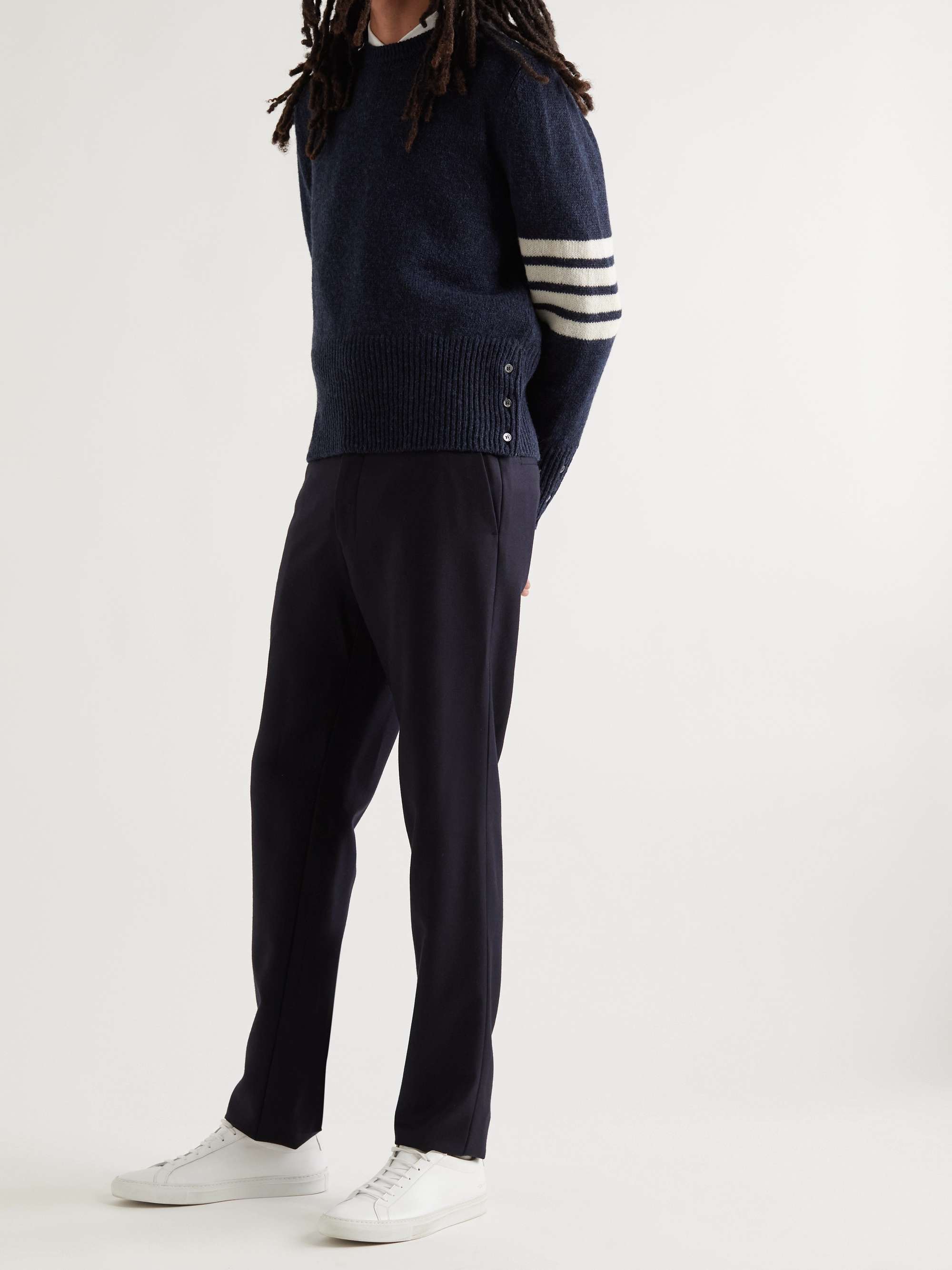 THOM BROWNE Striped Wool Sweater for Men | MR PORTER
