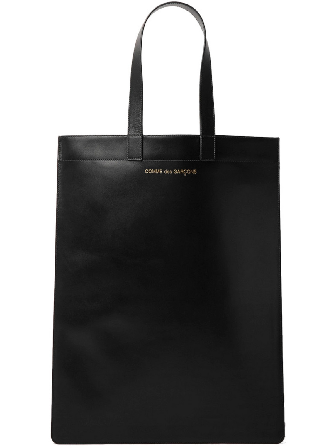 Shop Comme Des Garçons Logo-print Leather Tote Bag In Black