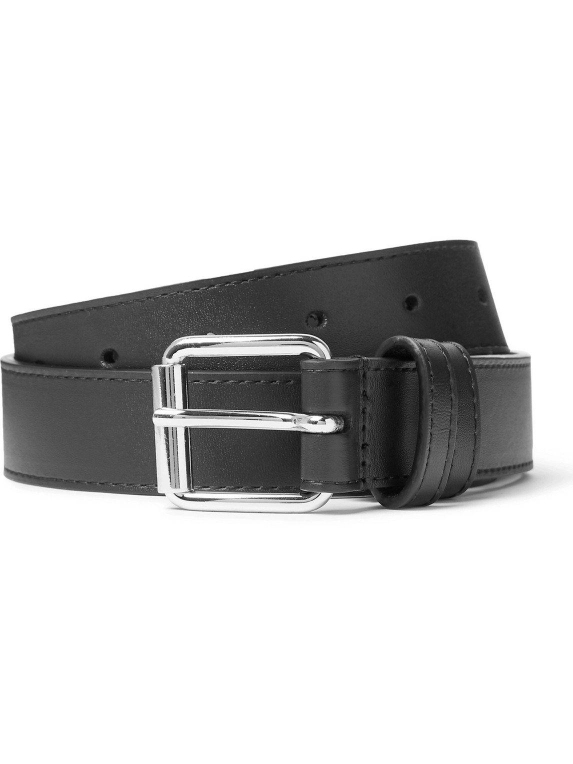 Comme Des Garçons Square-buckle Leather Belt In Black