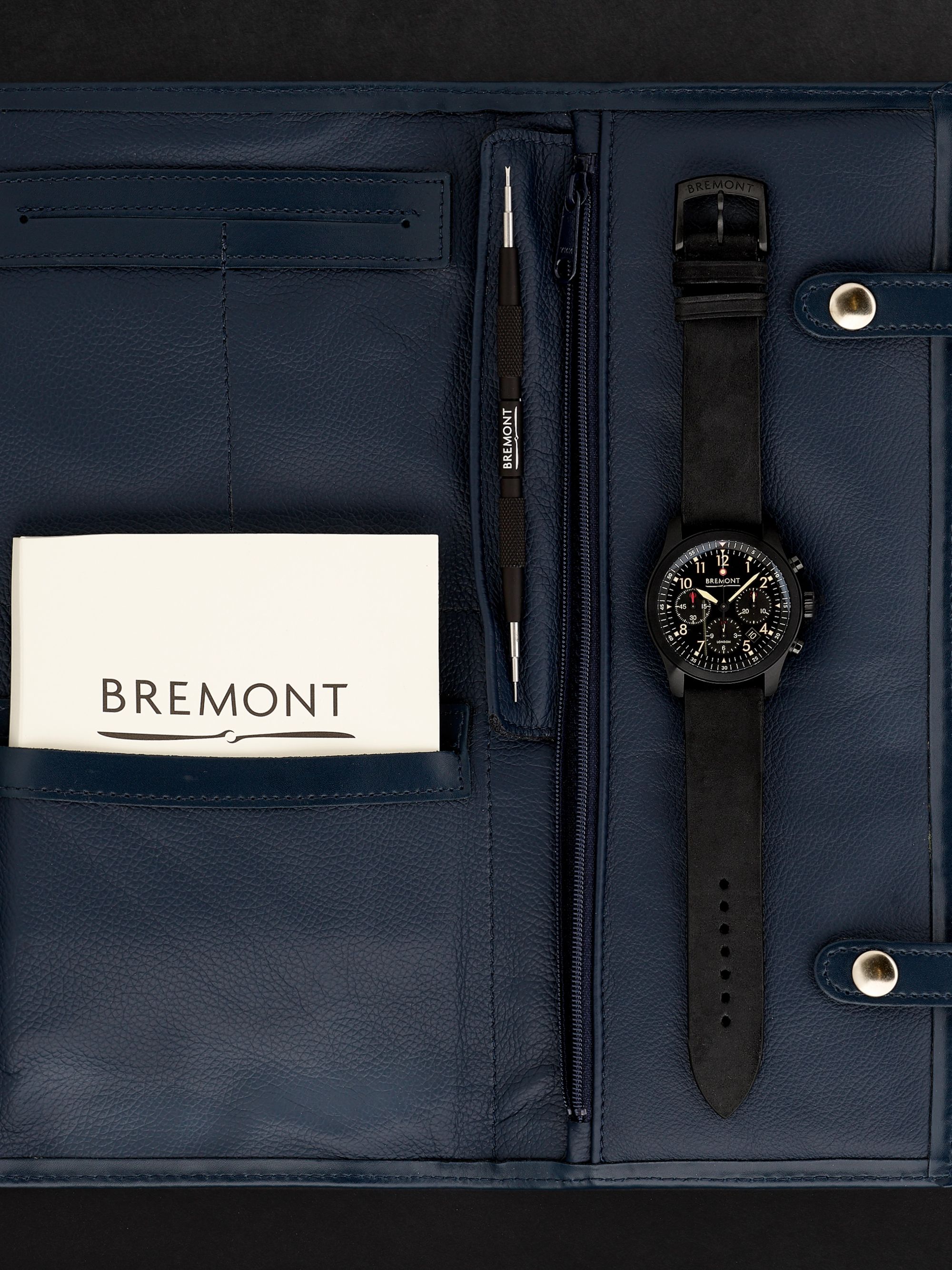 BREMONT ALT1-P2 Jet Automatic Chronograph 43mm Stainless Steel and Leather Watch