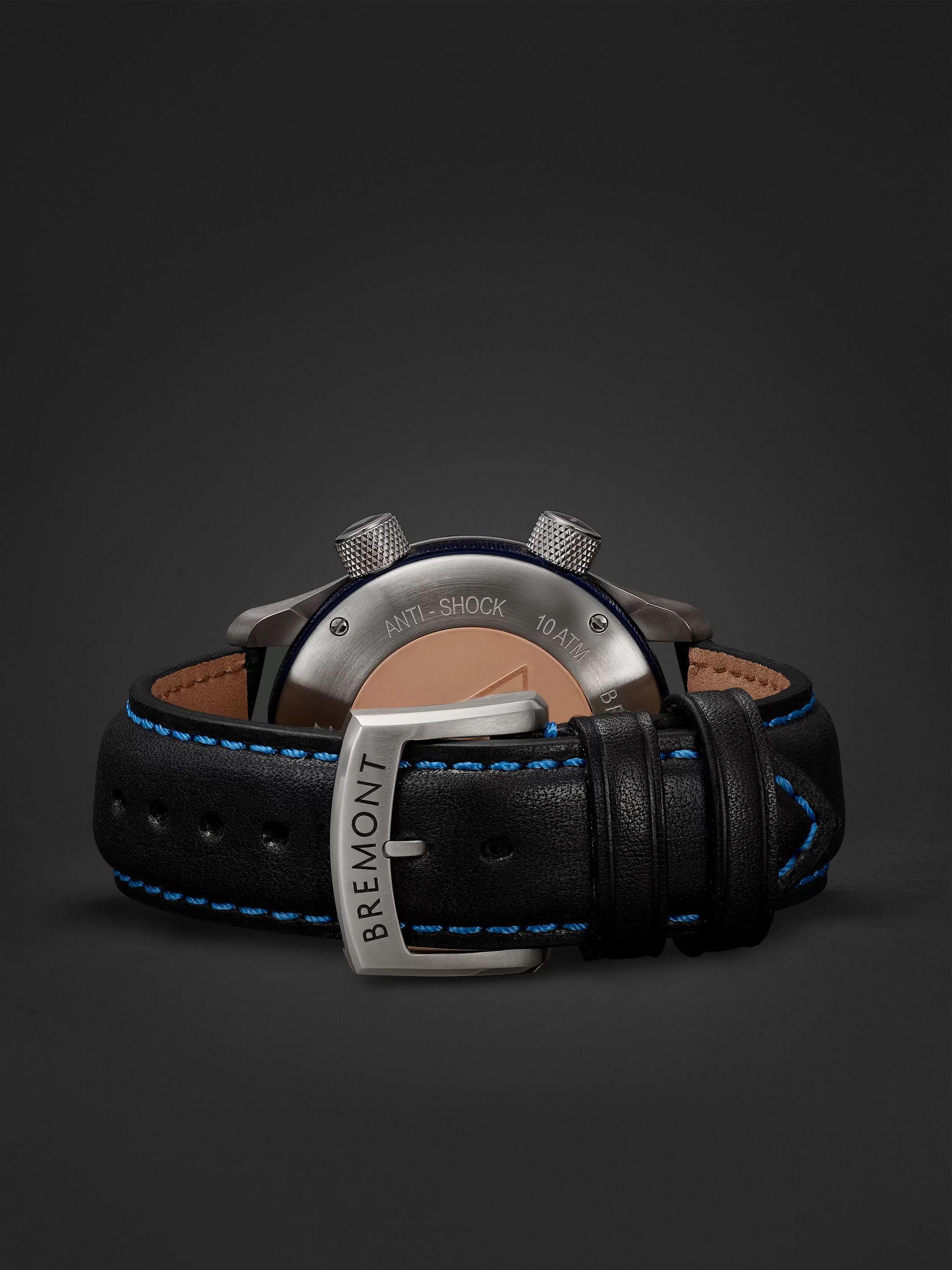 BREMONT MBII Blue Automatic 43mm Stainless Steel and Leather Watch, Ref. MBII-SS-BL-C-B-P-13R