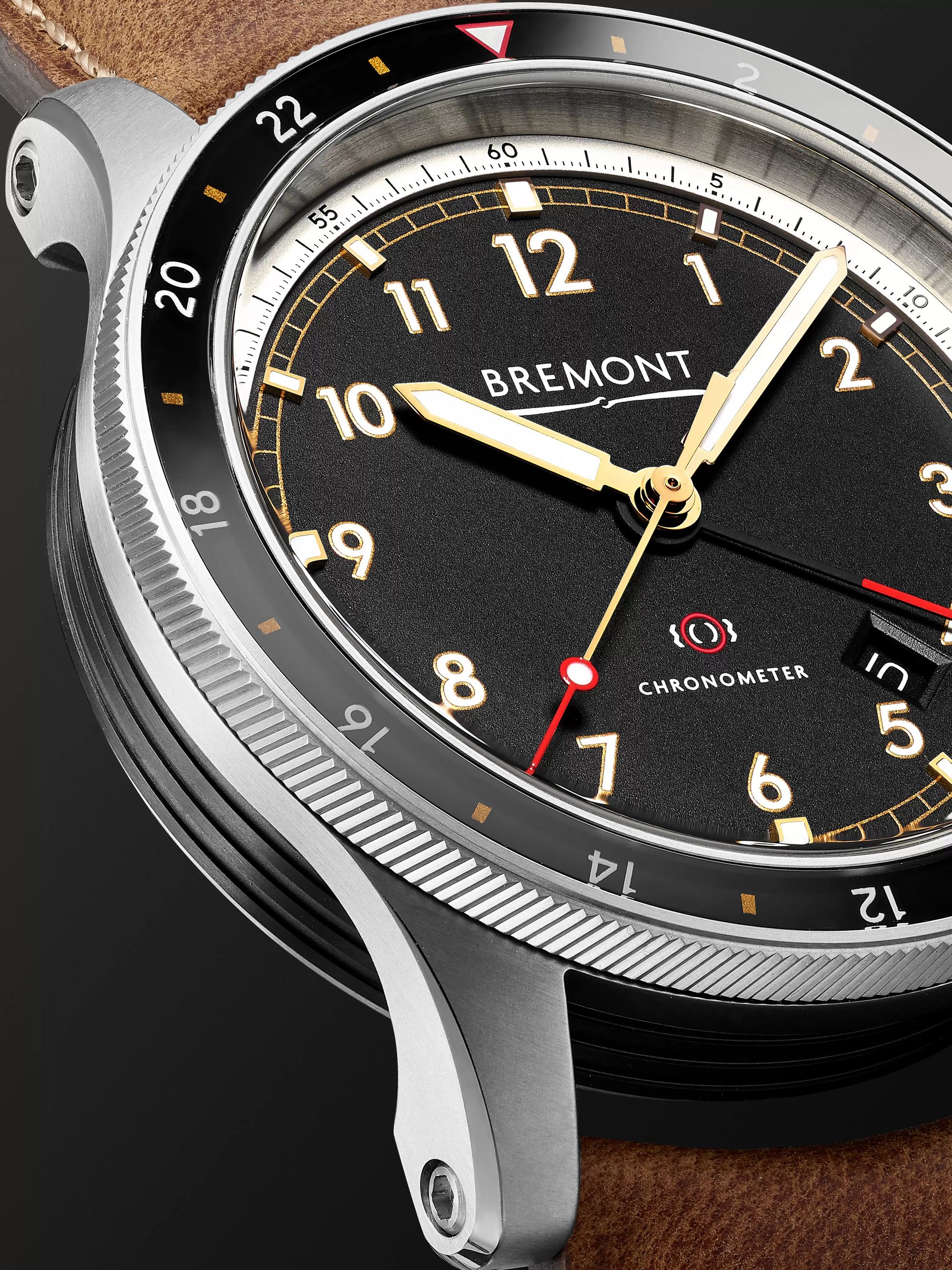 BREMONT ionBird 43mm Automatic GMT Titanium and Nubuck Watch, Ref. No. IONBIRDMODEL12020-R-S
