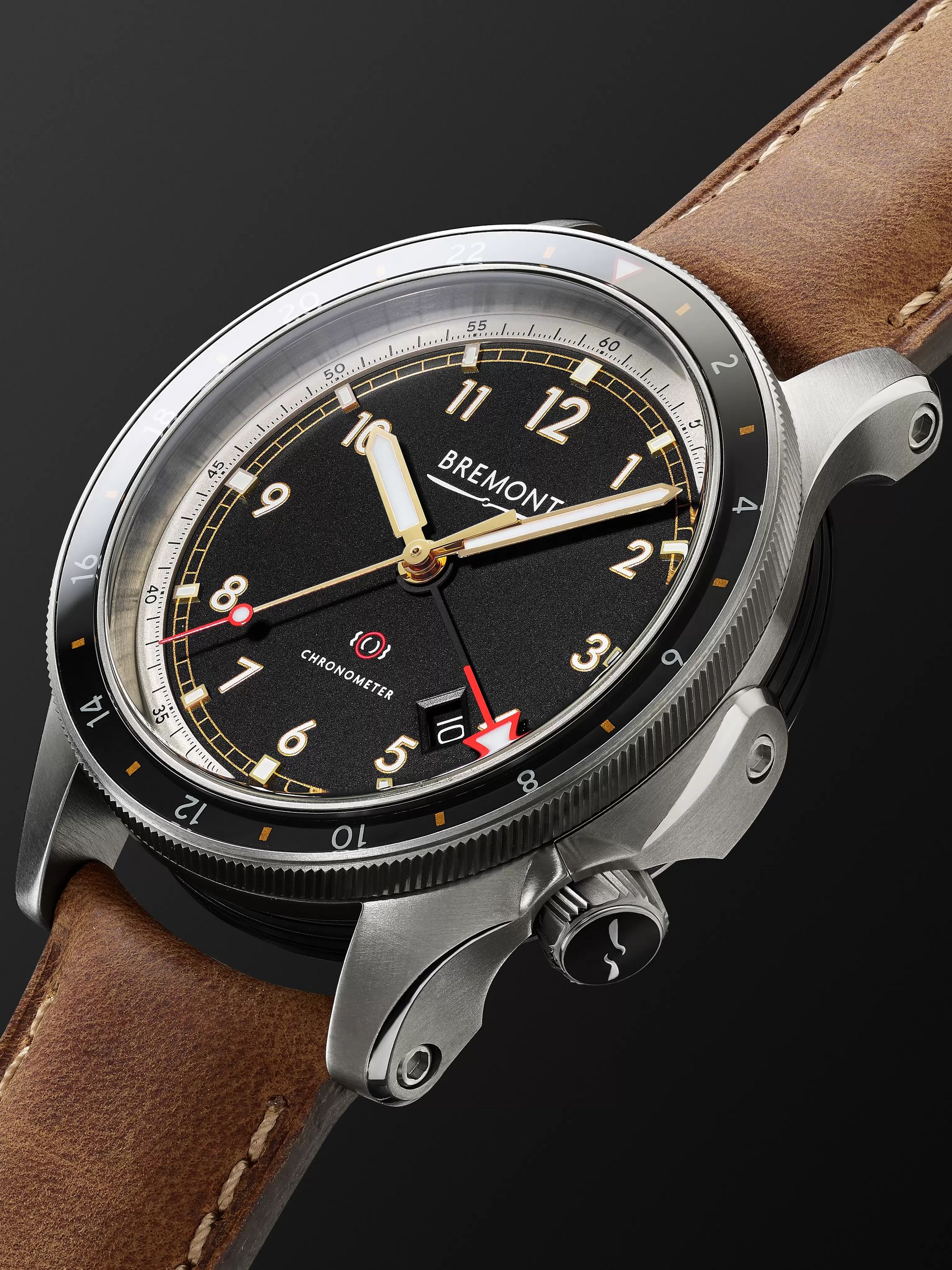 BREMONT ionBird 43mm Automatic GMT Titanium and Nubuck Watch, Ref. No. IONBIRDMODEL12020-R-S