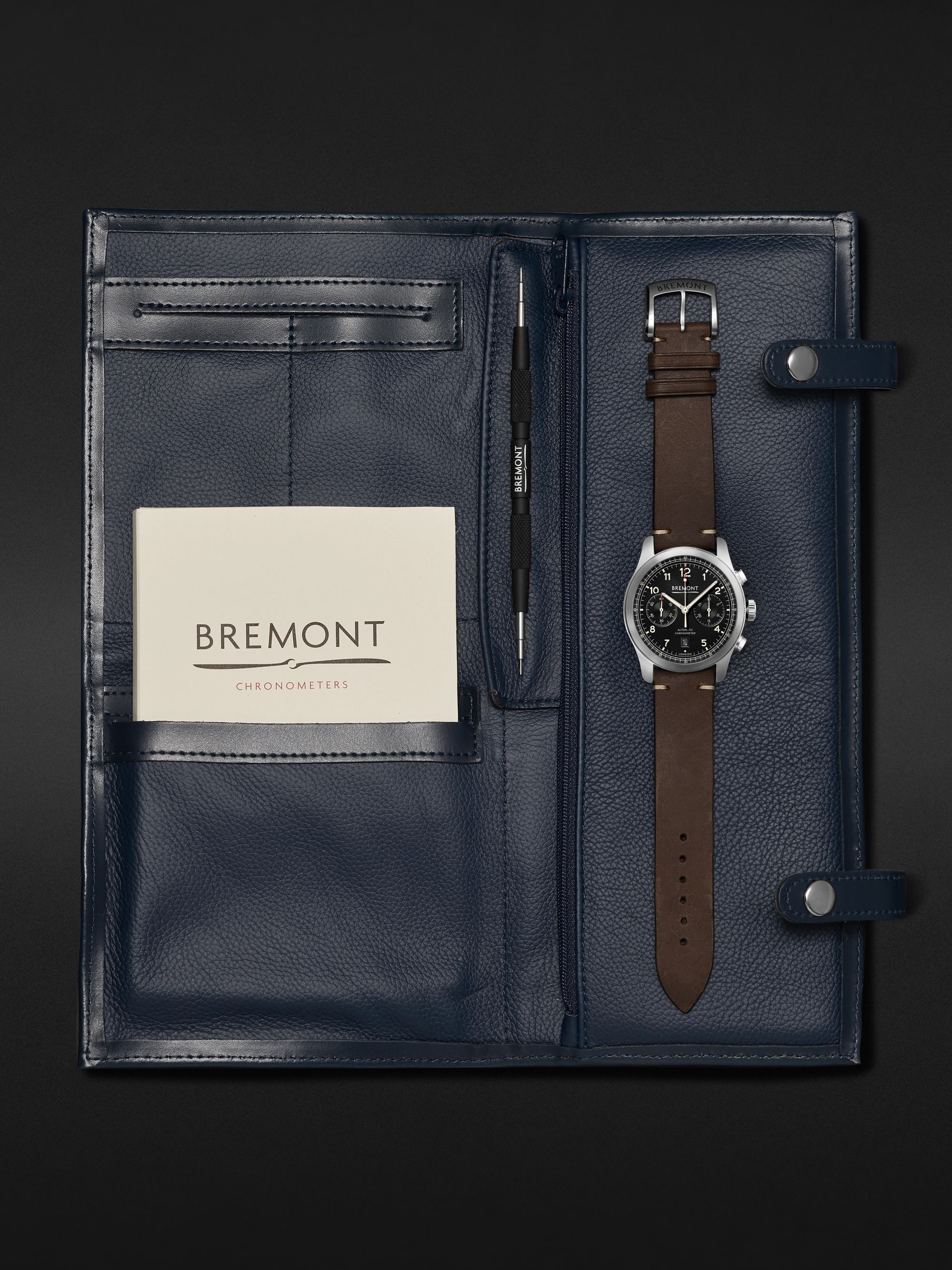 BREMONT ALT1-C Griffon Automatic Chronograph 43mm Stainless Steel and Leather Watch, Ref. No. ALT1-C-GRIFFON-R-S