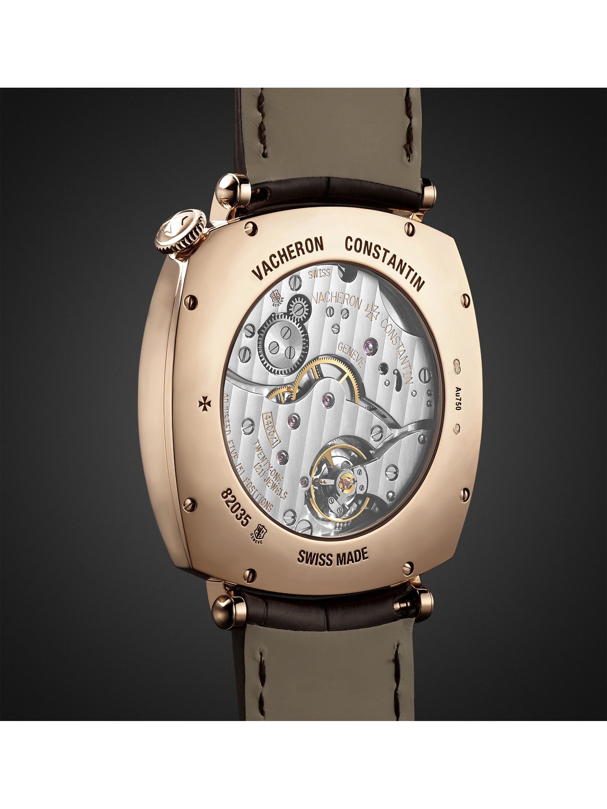 VACHERON CONSTANTIN Historiques American 1921 Hand-Wound 40mm 18-Karat Pink Gold and Alligator Watch, Ref. No. 82035/000R-9359