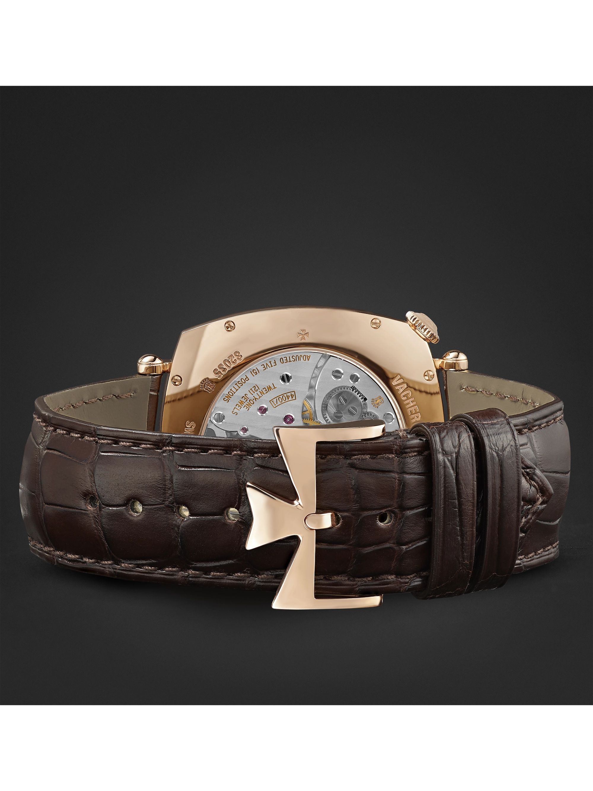 VACHERON CONSTANTIN Historiques American 1921 Hand-Wound 40mm 18-Karat Pink Gold and Alligator Watch, Ref. No. 82035/000R-9359