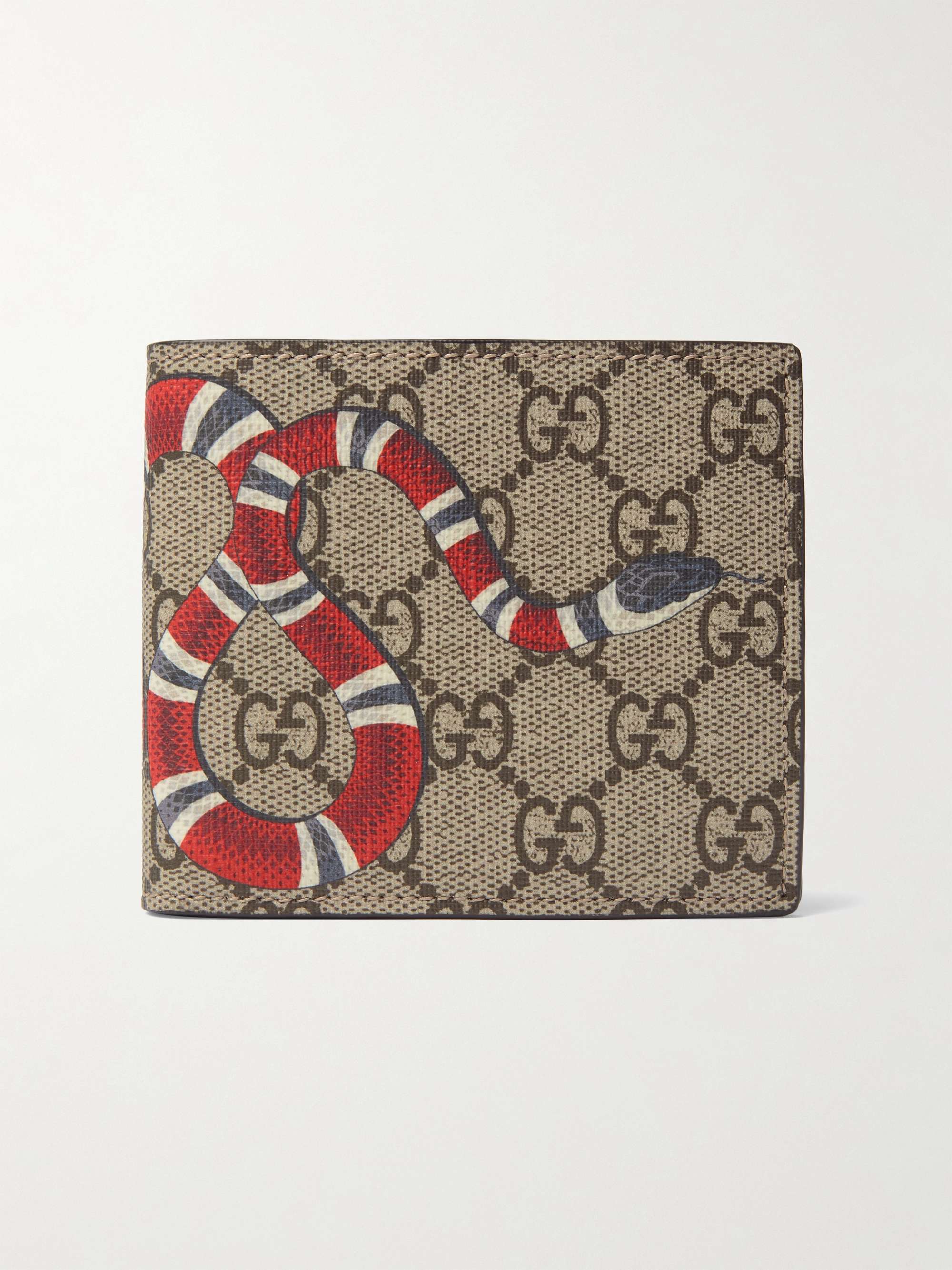 GUCCI Printed Monogrammed Coated-Canvas and Leather Billfold Wallet | MR  PORTER
