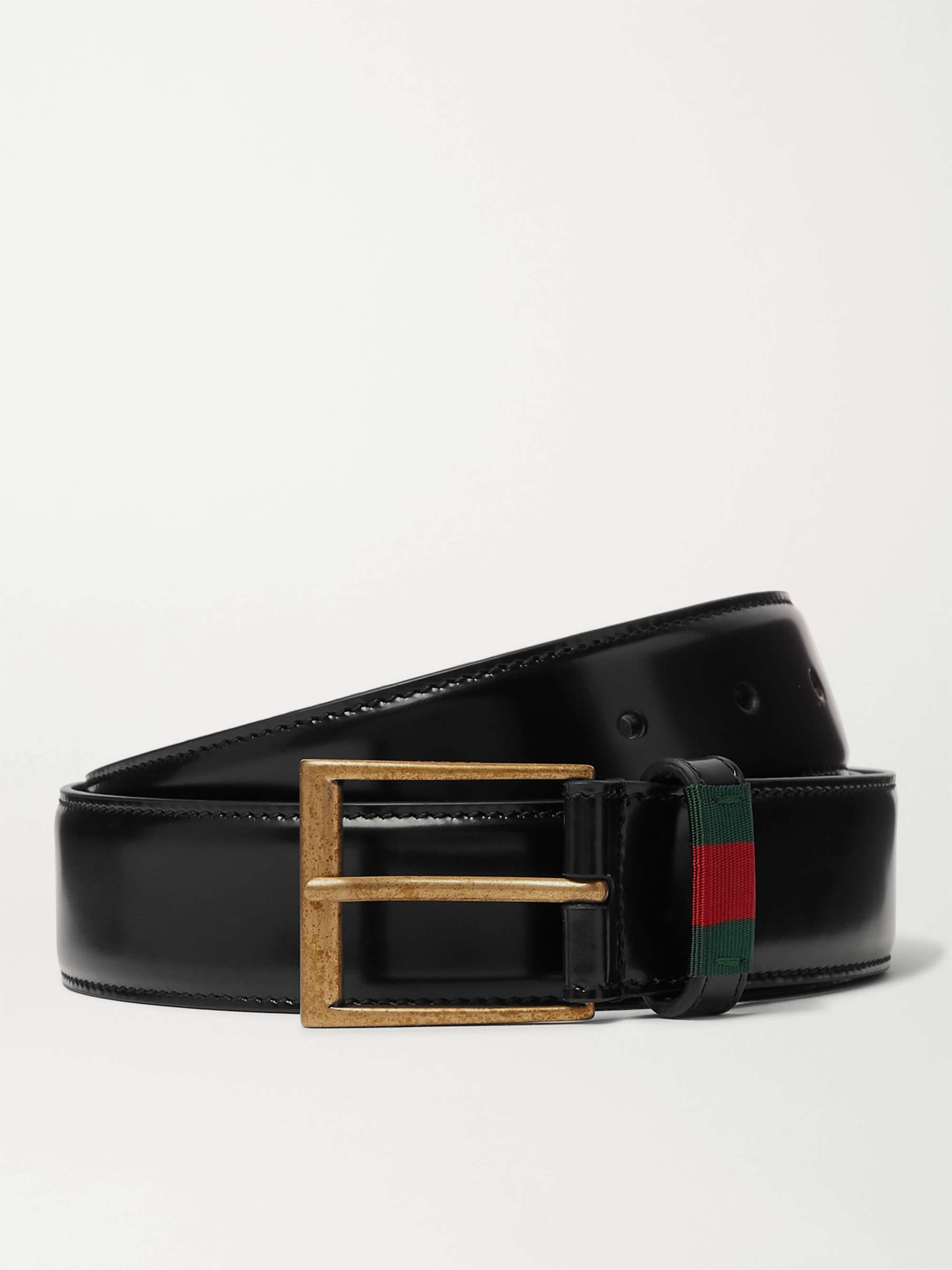 Gucci Men's 3.5cm Monogrammed Coated-Canvas Belt