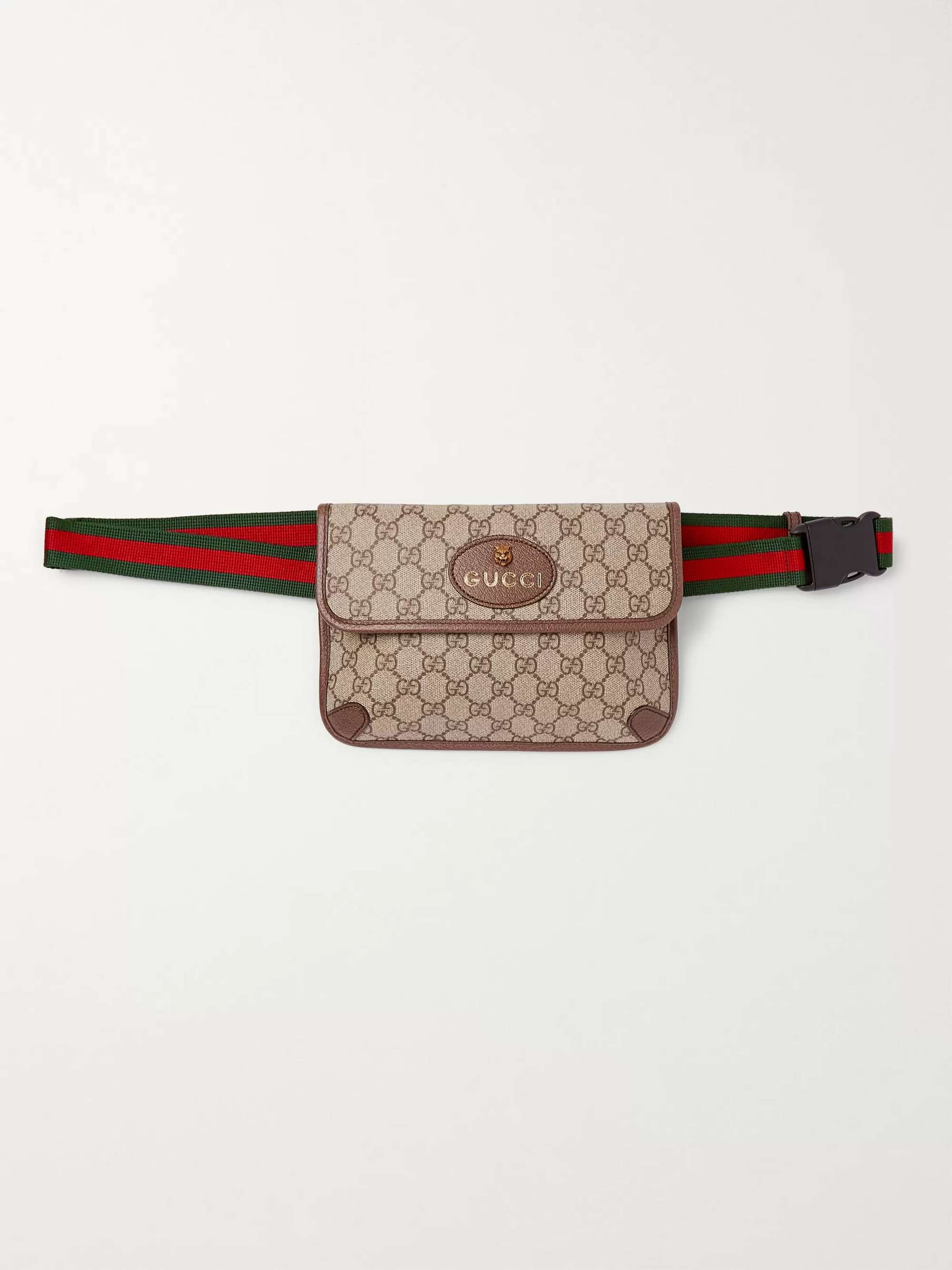 GUCCI Logo-Jacquard Canvas Belt Bag for Men