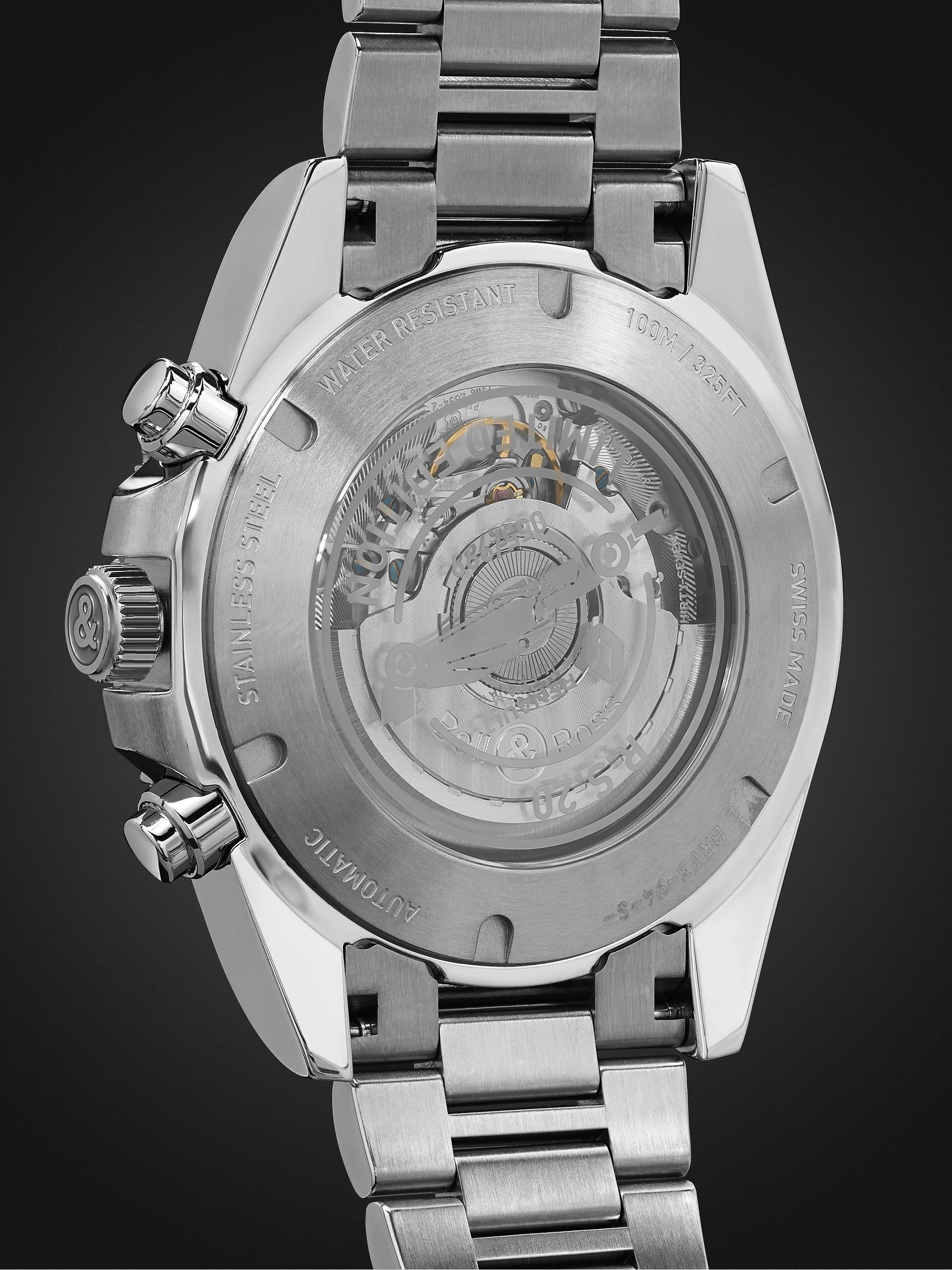 BELL & ROSS BR V3-94 R.S.20 Limited Edition Automatic Chronograph 43mm Stainless Steel Watch, Ref. No. BRV394-RS20/SST