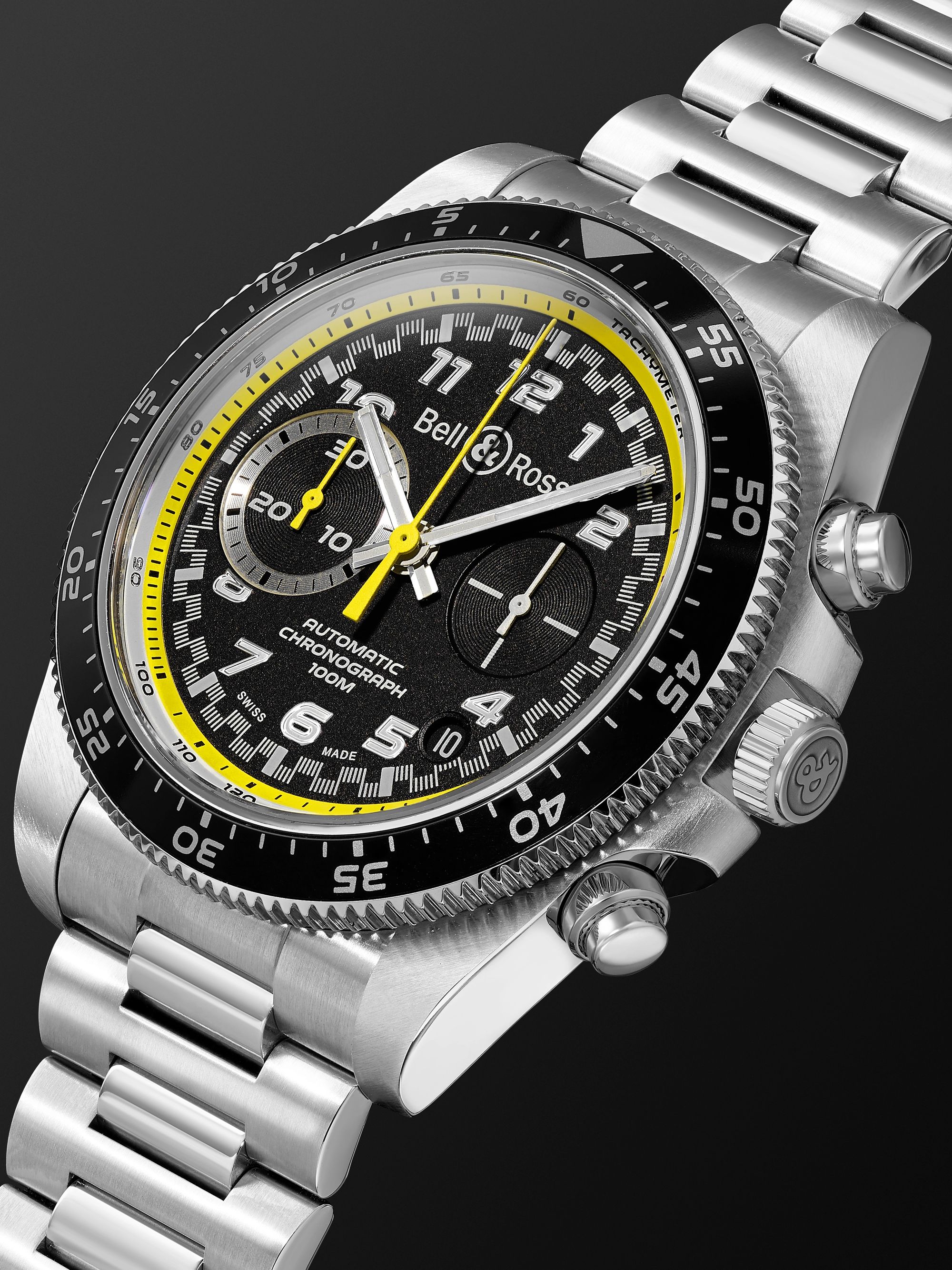 BELL & ROSS BR V3-94 R.S.20 Limited Edition Automatic Chronograph 43mm Stainless Steel Watch, Ref. No. BRV394-RS20/SST