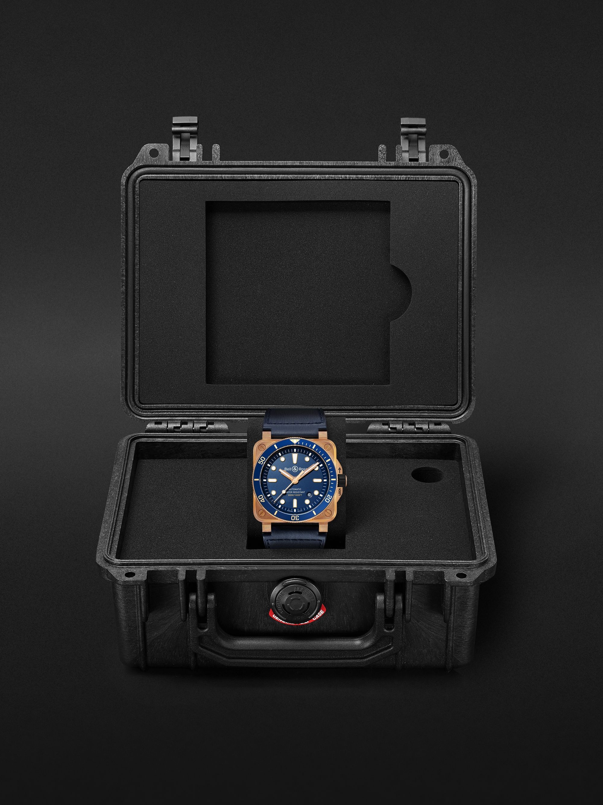 BELL & ROSS BR 03-92 Diver Limited Edition Automatic 42mm Bronze and Leather Watch, Ref.No R0392-D-BR-BR/SCA
