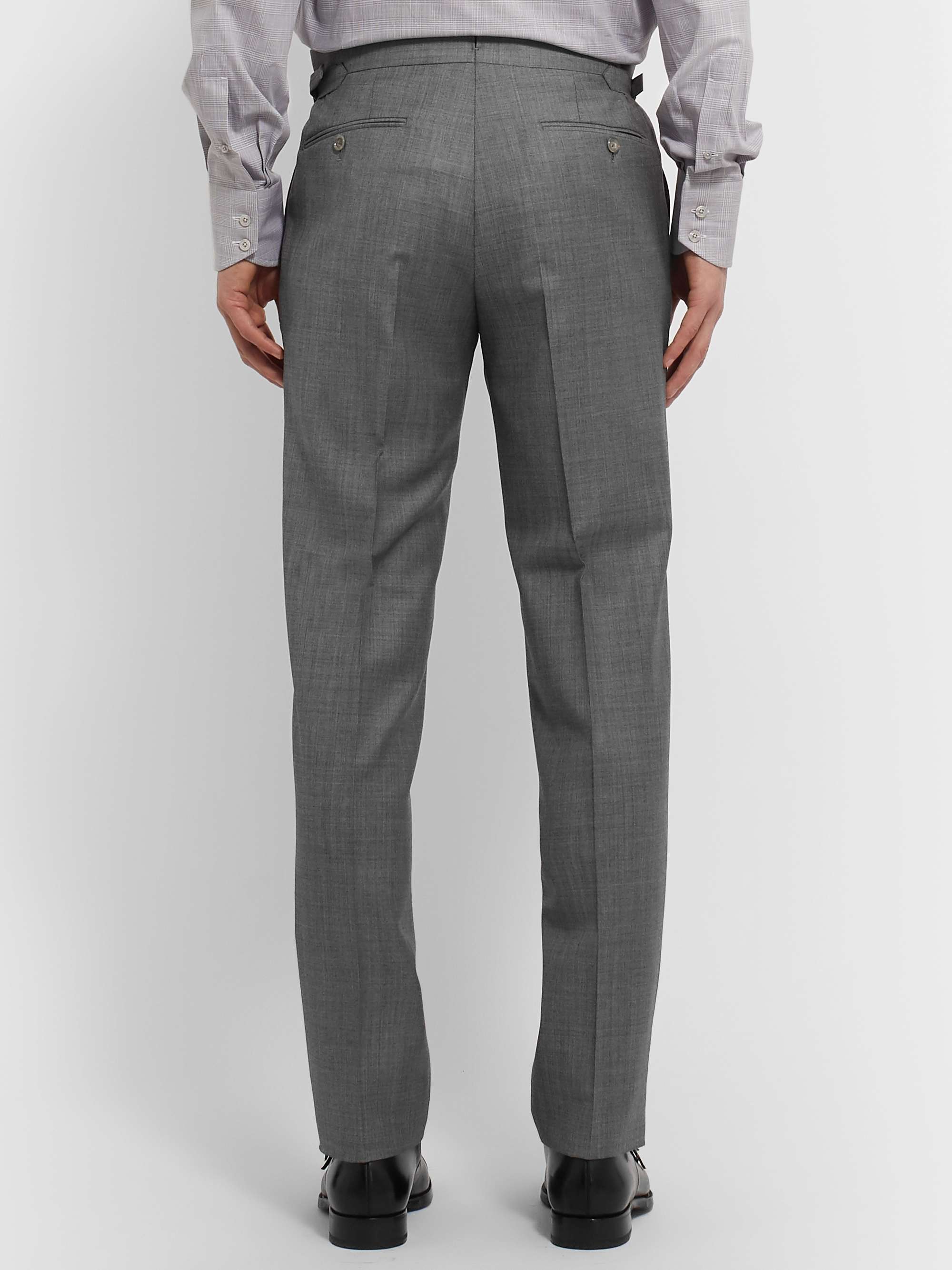 TOM FORD Slim-Fit Super 110s Sharkskin Wool Suit Trousers