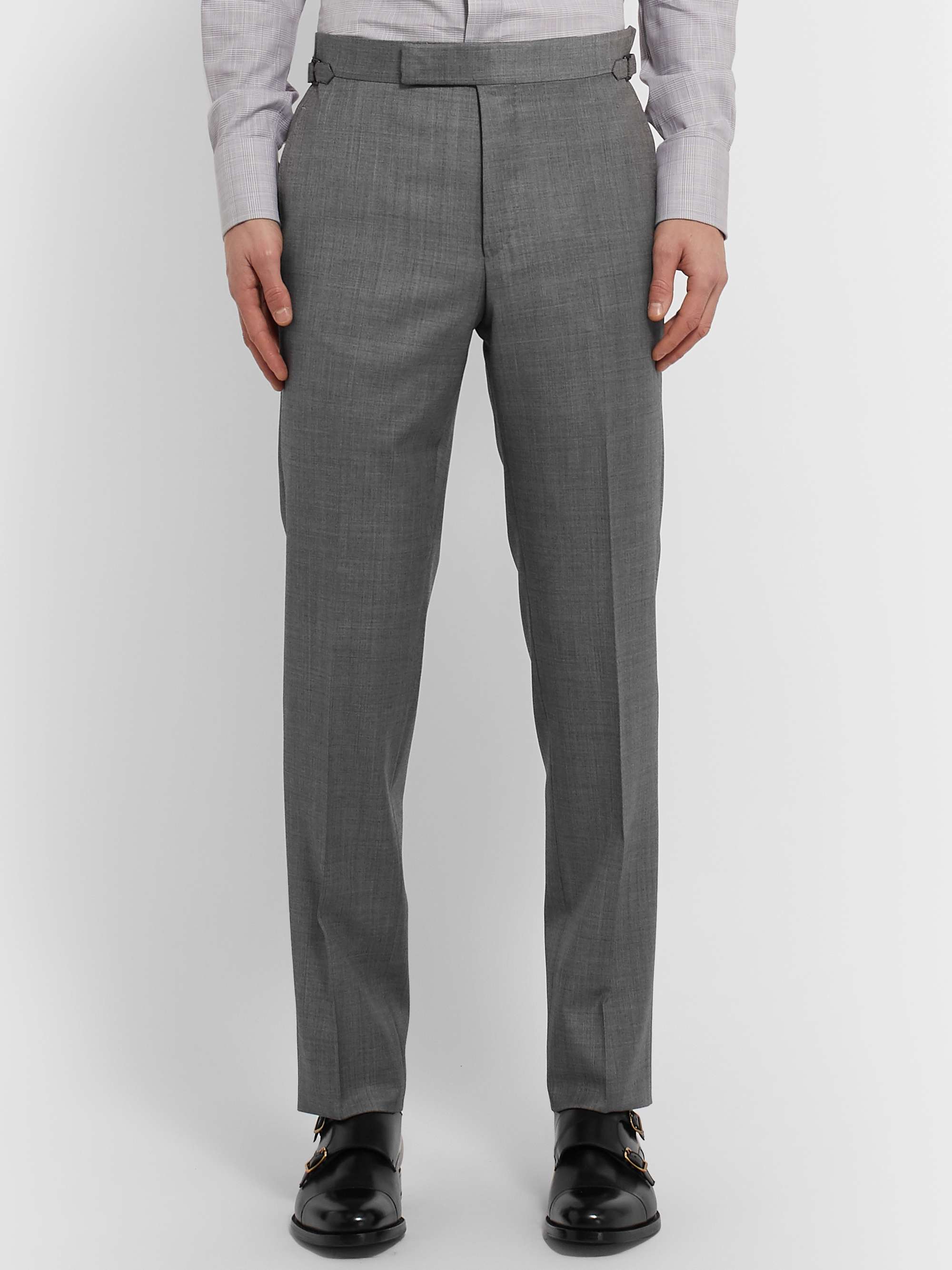 TOM FORD Slim-Fit Super 110s Sharkskin Wool Suit Trousers