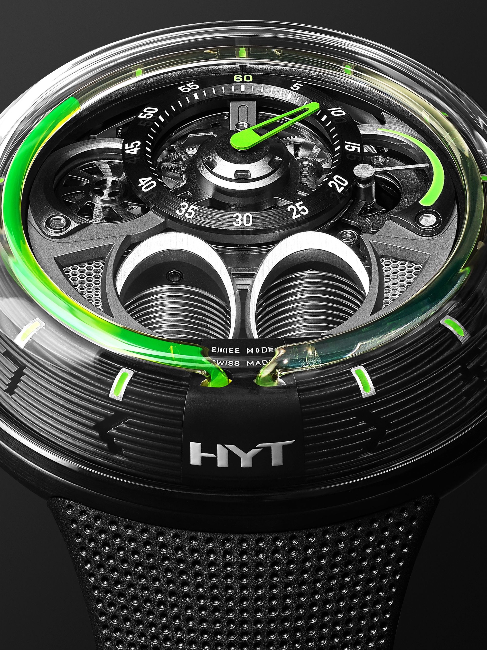 HYT H1.0 Hand-Wound 48.8mm Stainless Steel and Rubber Watch, Ref. No. H02021