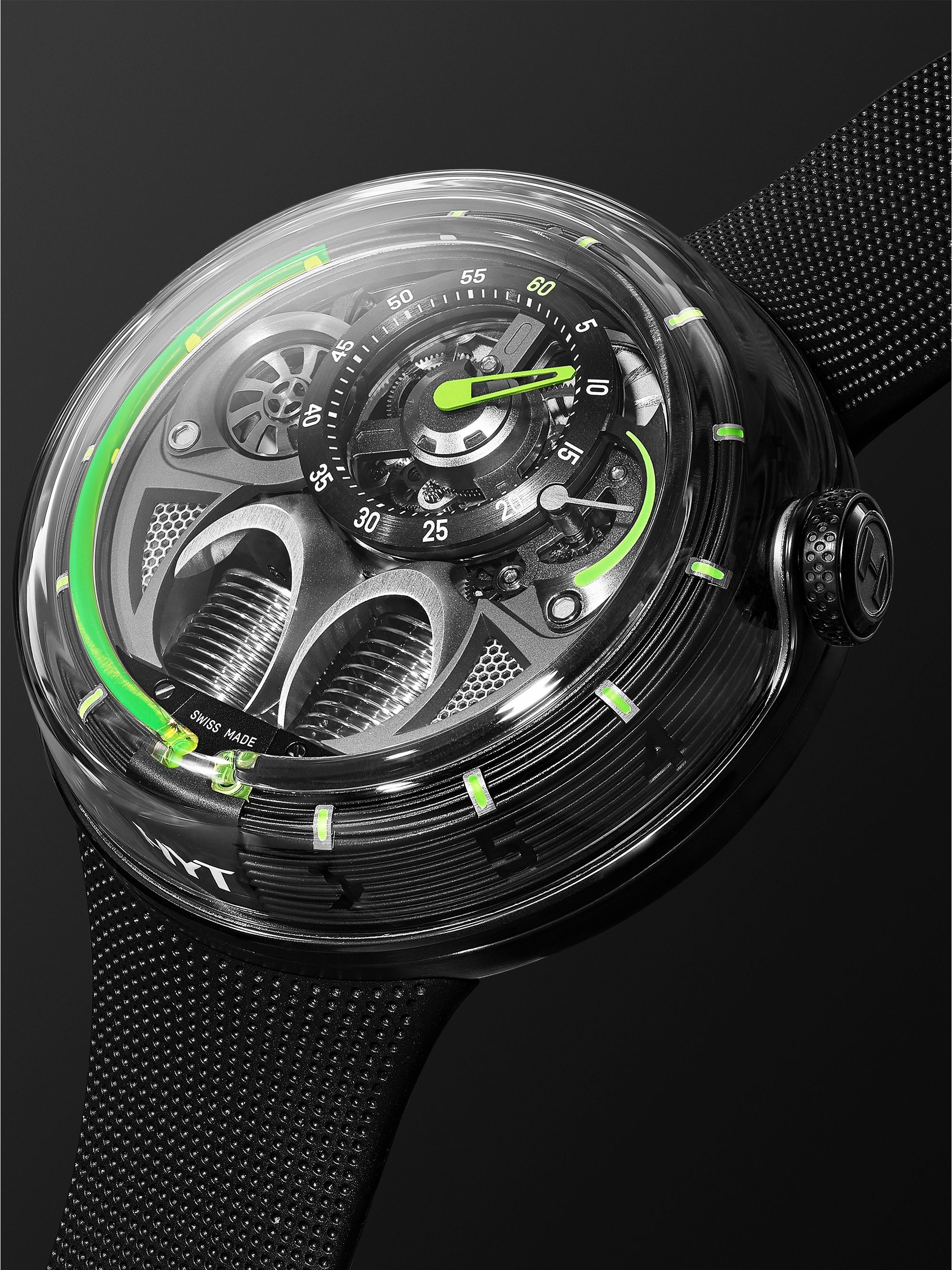 HYT H1.0 Hand-Wound 48.8mm Stainless Steel and Rubber Watch, Ref. No. H02021