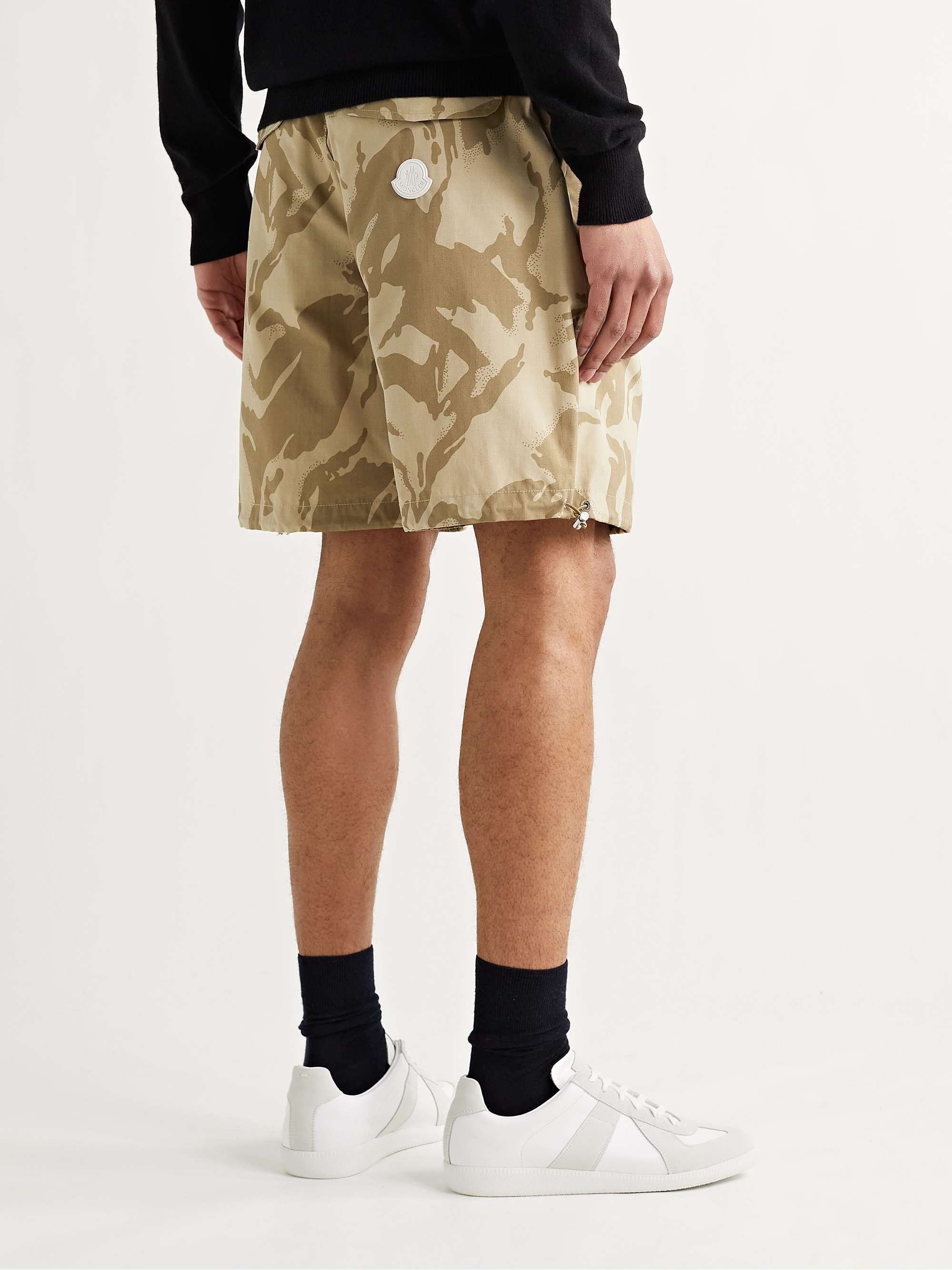 MONCLER Camouflage-Print Cotton-Ripstop Drawstring Bermuda Shorts