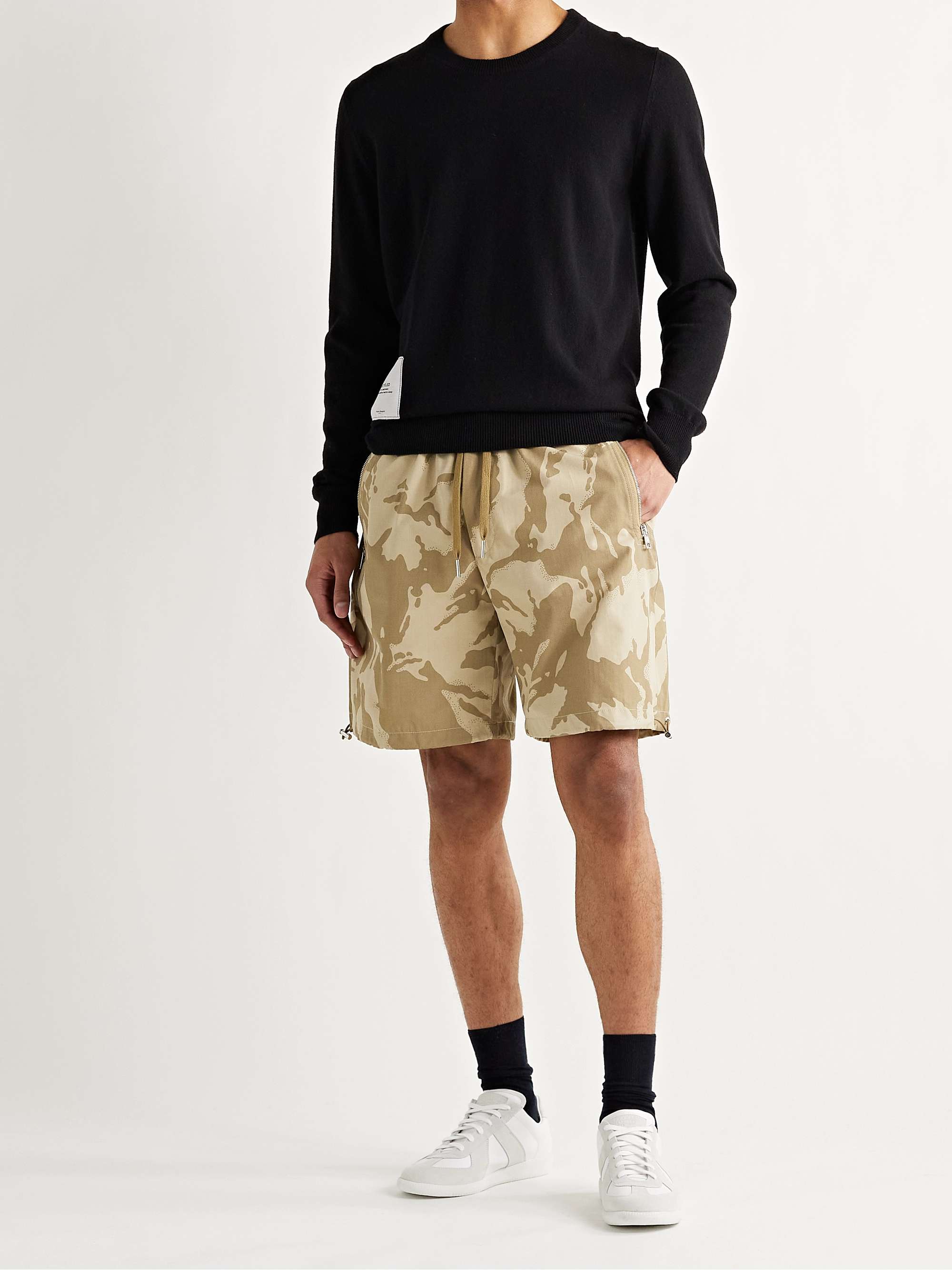 MONCLER Camouflage-Print Cotton-Ripstop Drawstring Bermuda Shorts