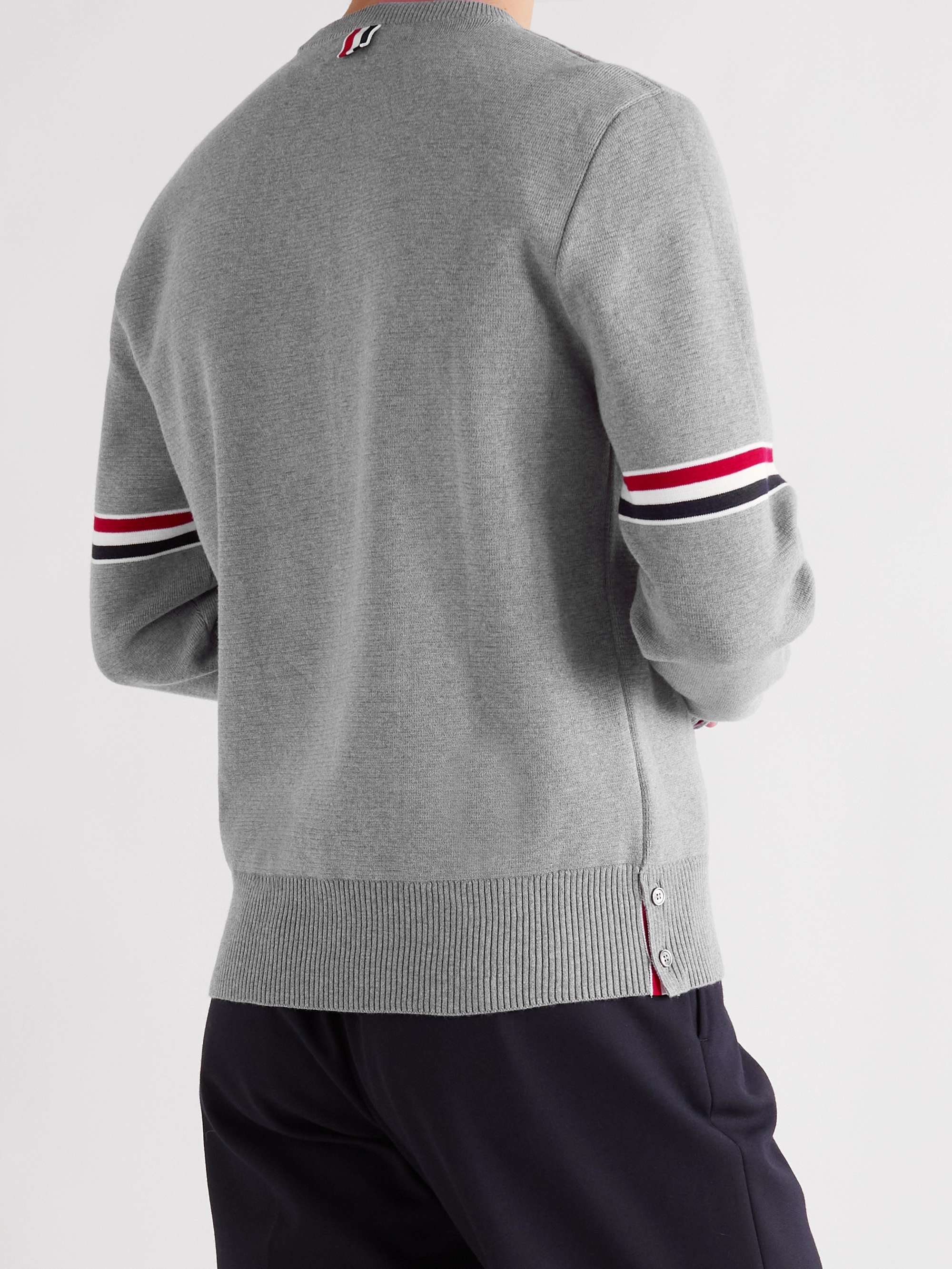 THOM BROWNE Slim-Fit Striped Cotton Sweater