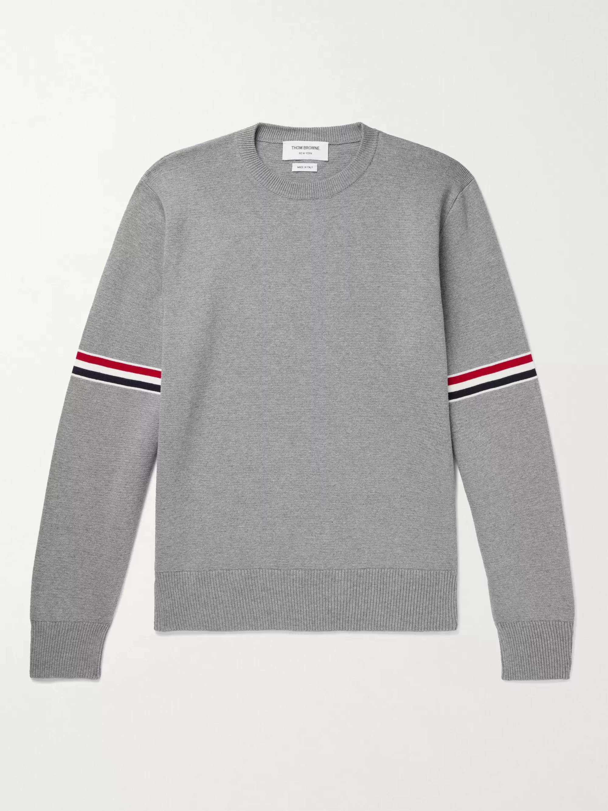 THOM BROWNE Slim-Fit Striped Cotton Sweater