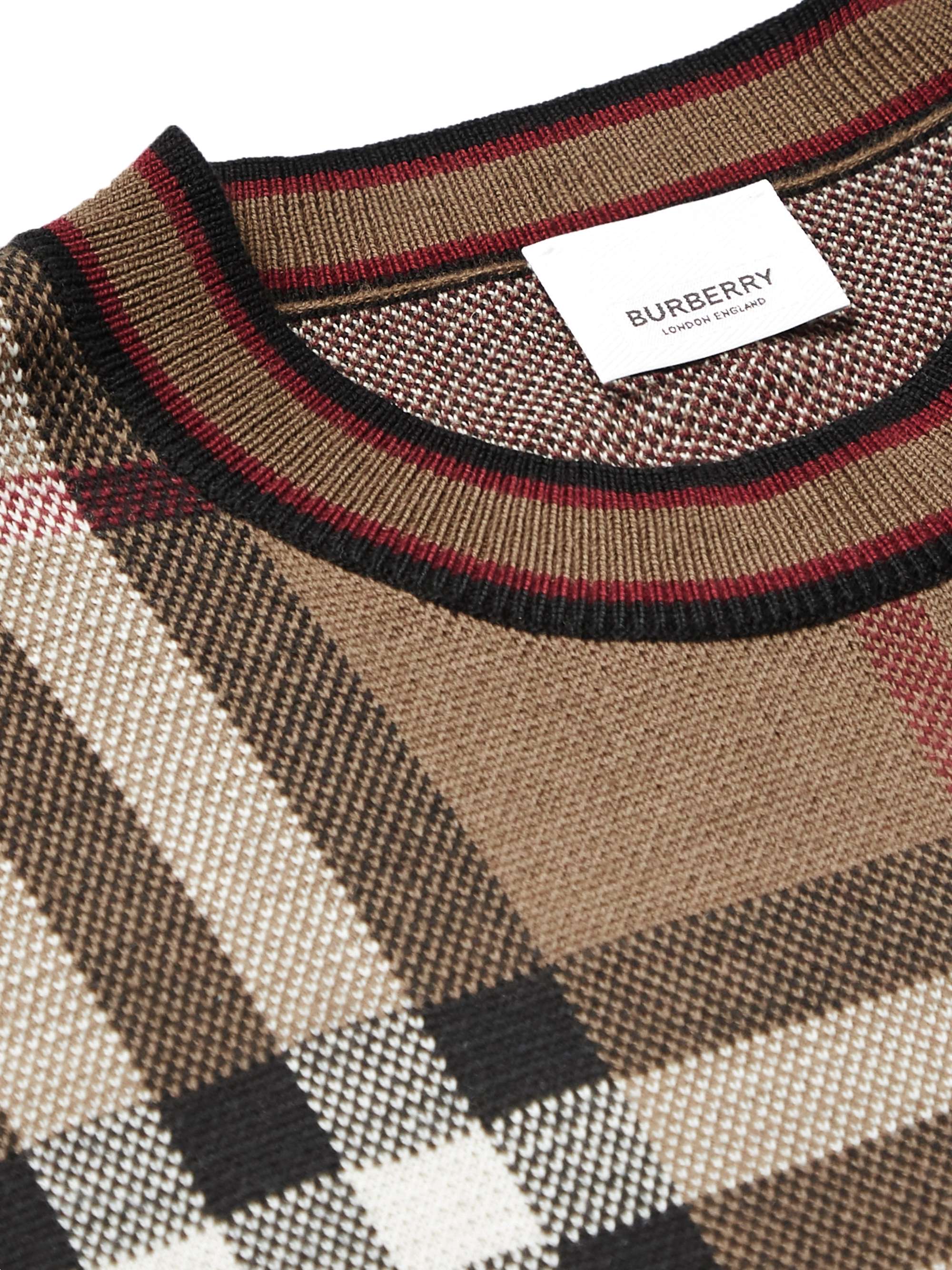 BURBERRY Checked Merino Wool Sweater