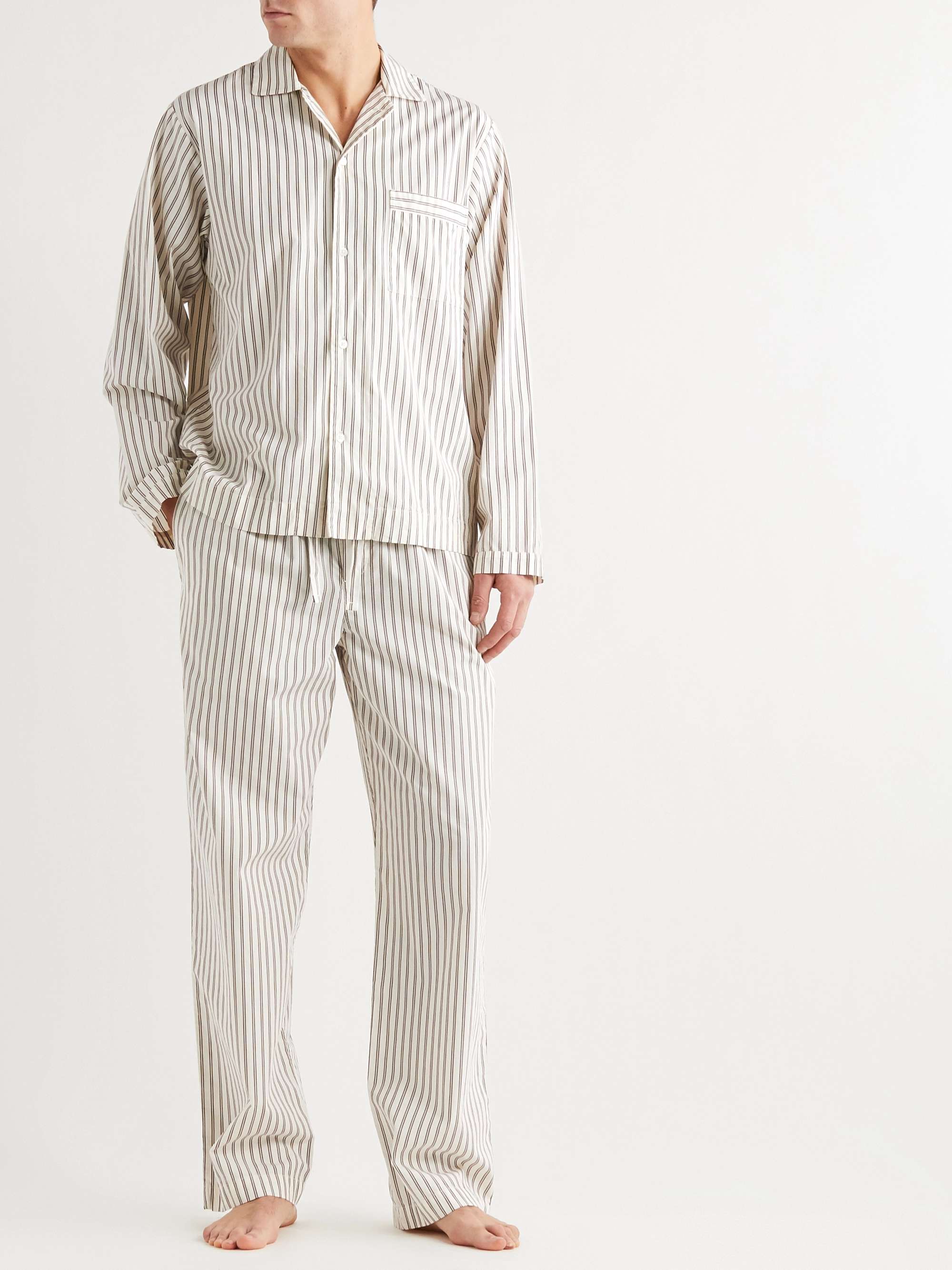 TEKLA Striped Organic Cotton-Poplin Pyjama Trousers for Men | MR PORTER