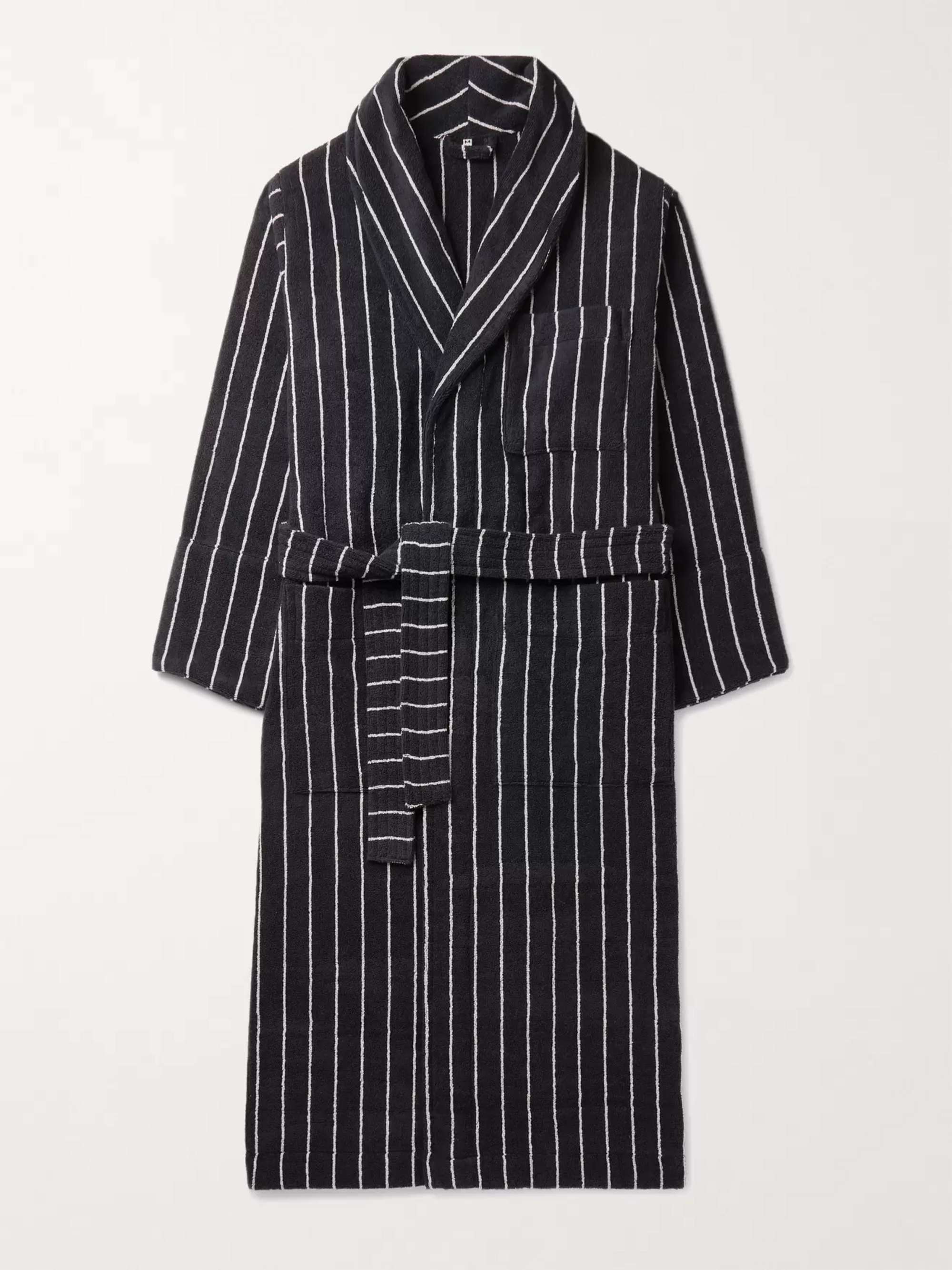 TEKLA Striped Organic Cotton-Terry Robe for Men | MR PORTER