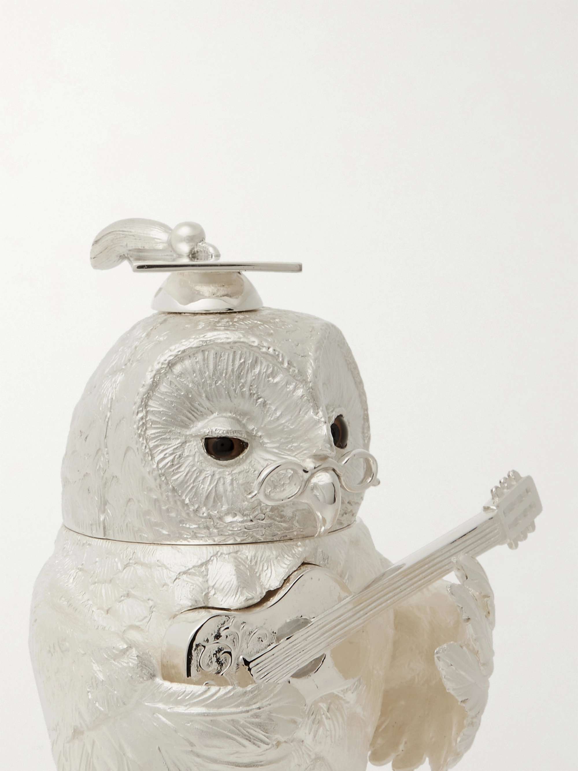 ASPREY Owl & Pussycat Sterling Silver Salt and Pepper Shakers