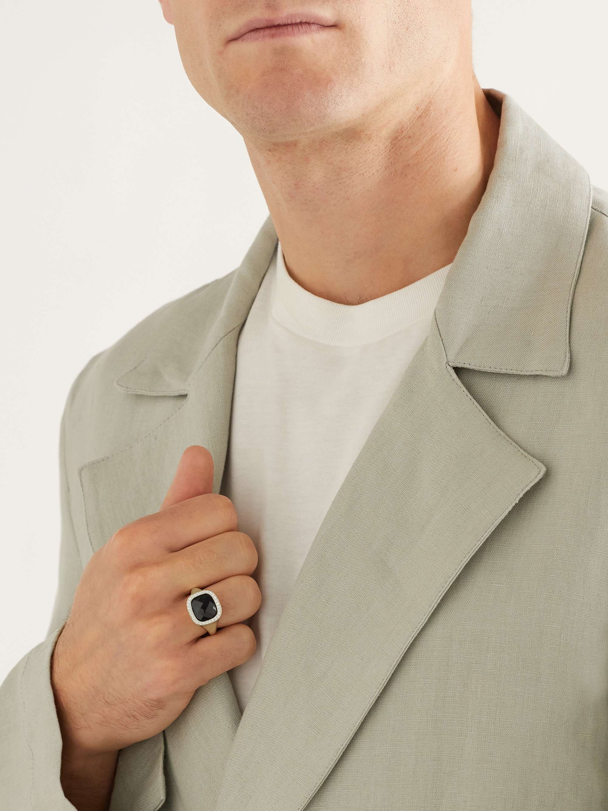 OLE LYNGGAARD COPENHAGEN Cushion Gold, Topaz and Diamond Ring