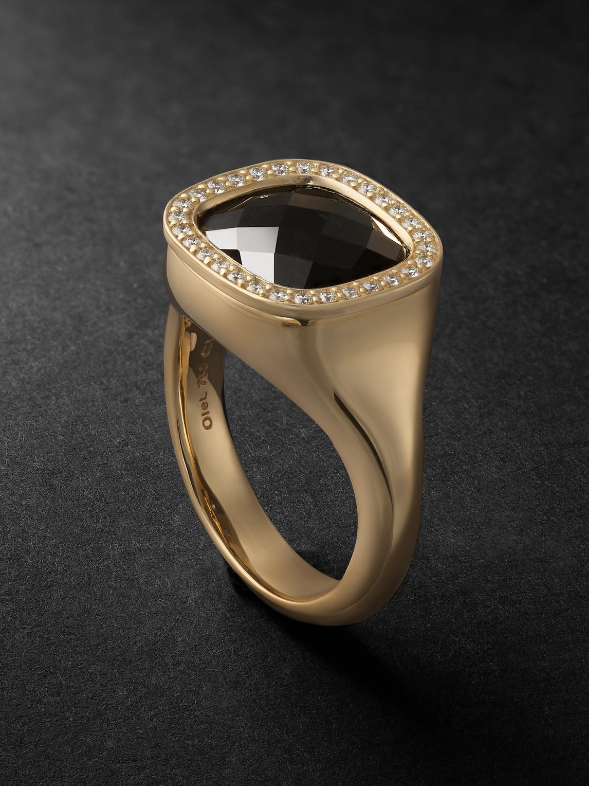 Ole Lynggaard Copenhagen Cushion Gold, Onyx And Diamond Ring