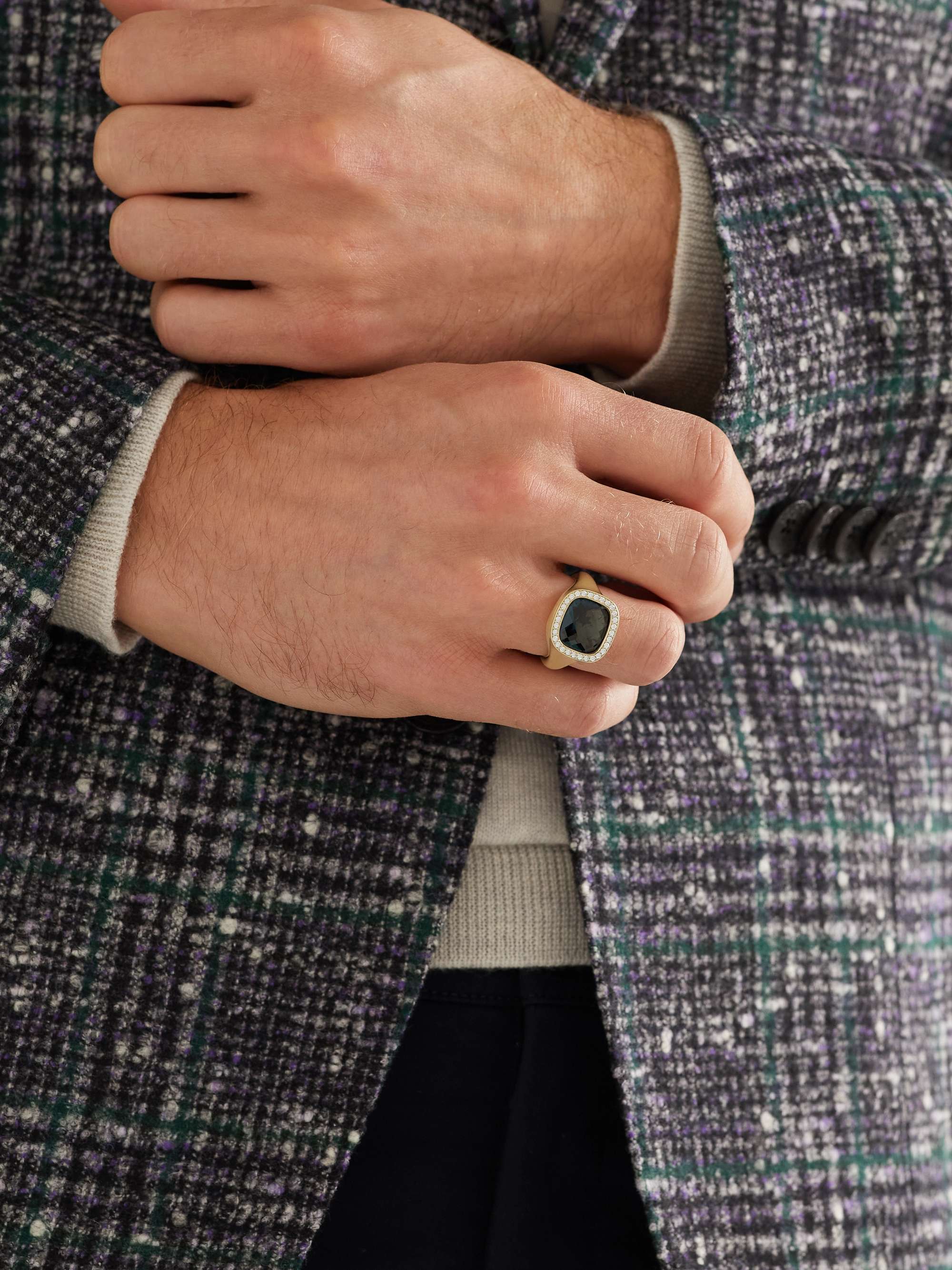 OLE LYNGGAARD COPENHAGEN Cushion Gold, Topaz and Diamond Ring